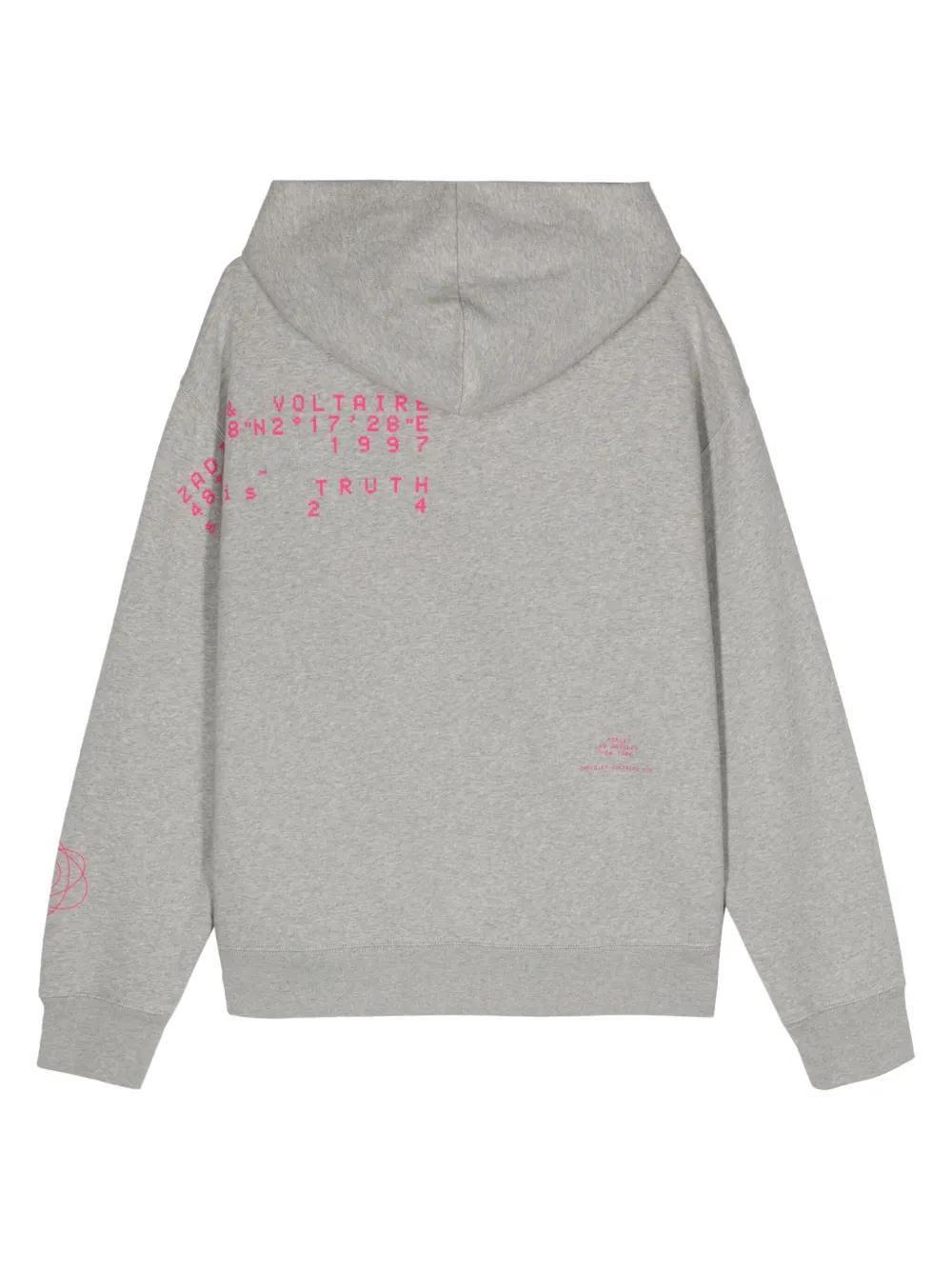 Nils stamp-effect cotton hoodie Product Image
