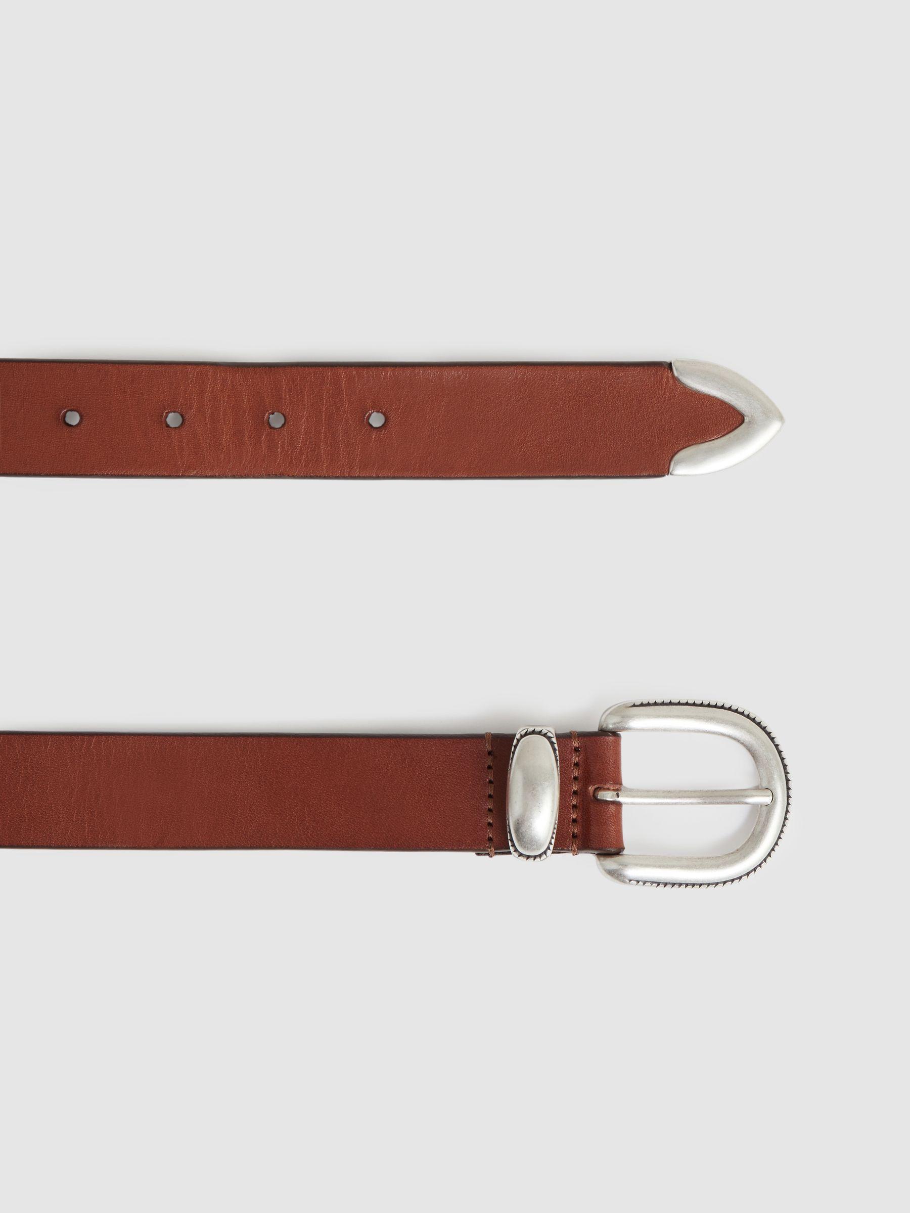 Leather Western Belt in Tan Brown Product Image