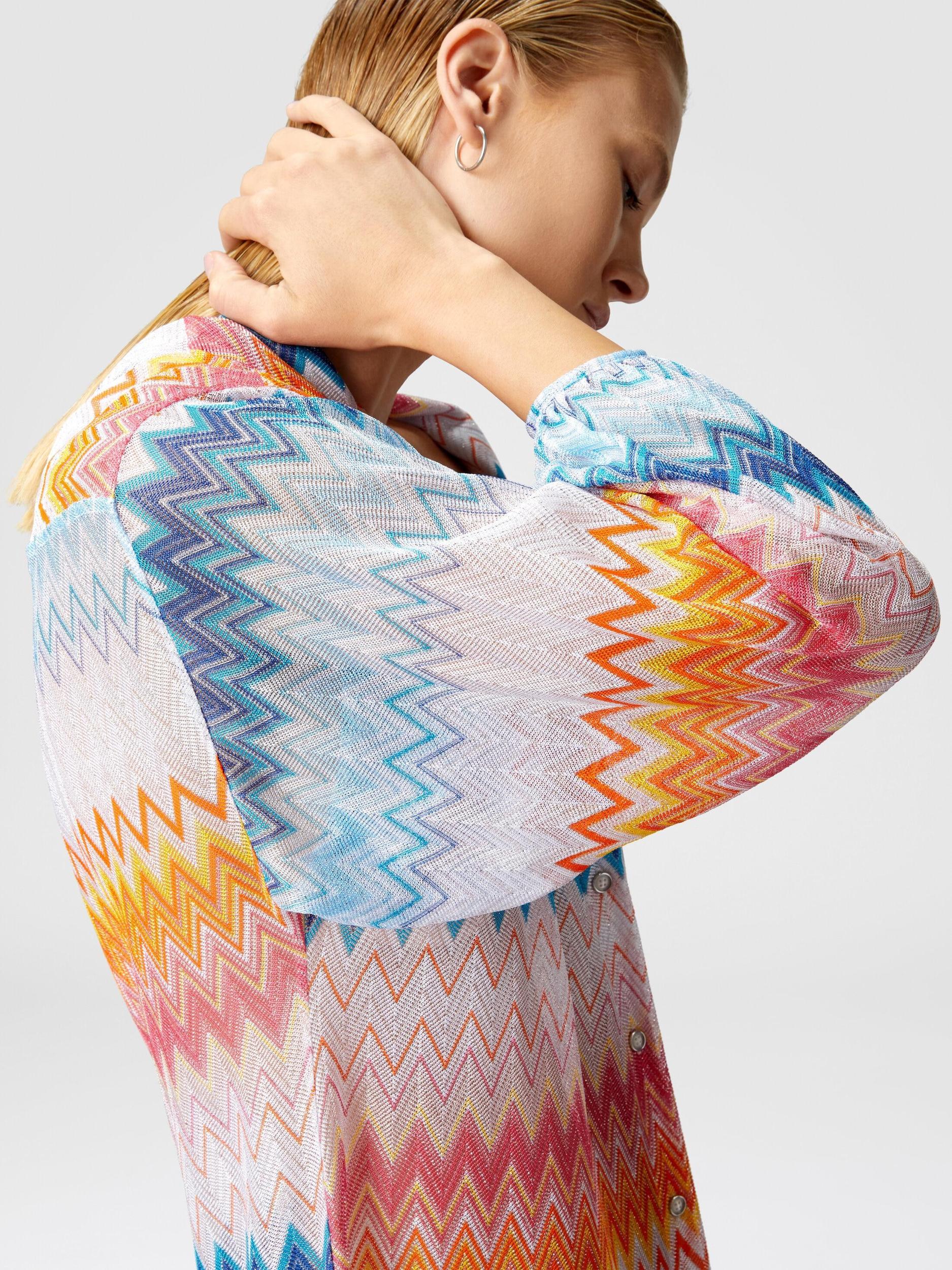 Oversized shirt in zig zag lamé viscose blend Product Image