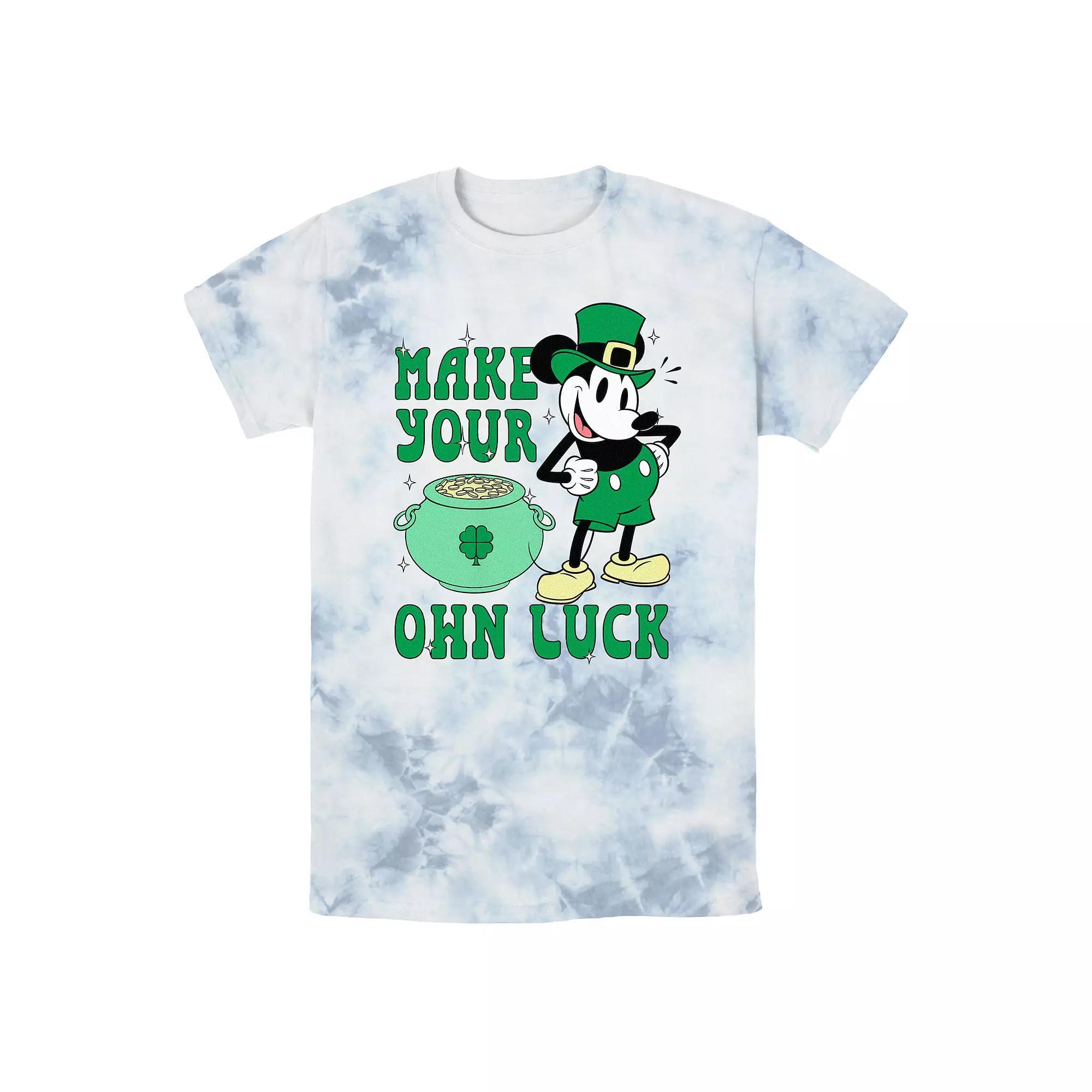 Disney's Mickey Mouse Make Your Own Luck Bombard Wash Men's Graphic Tee, Size: Large, White Blue Product Image