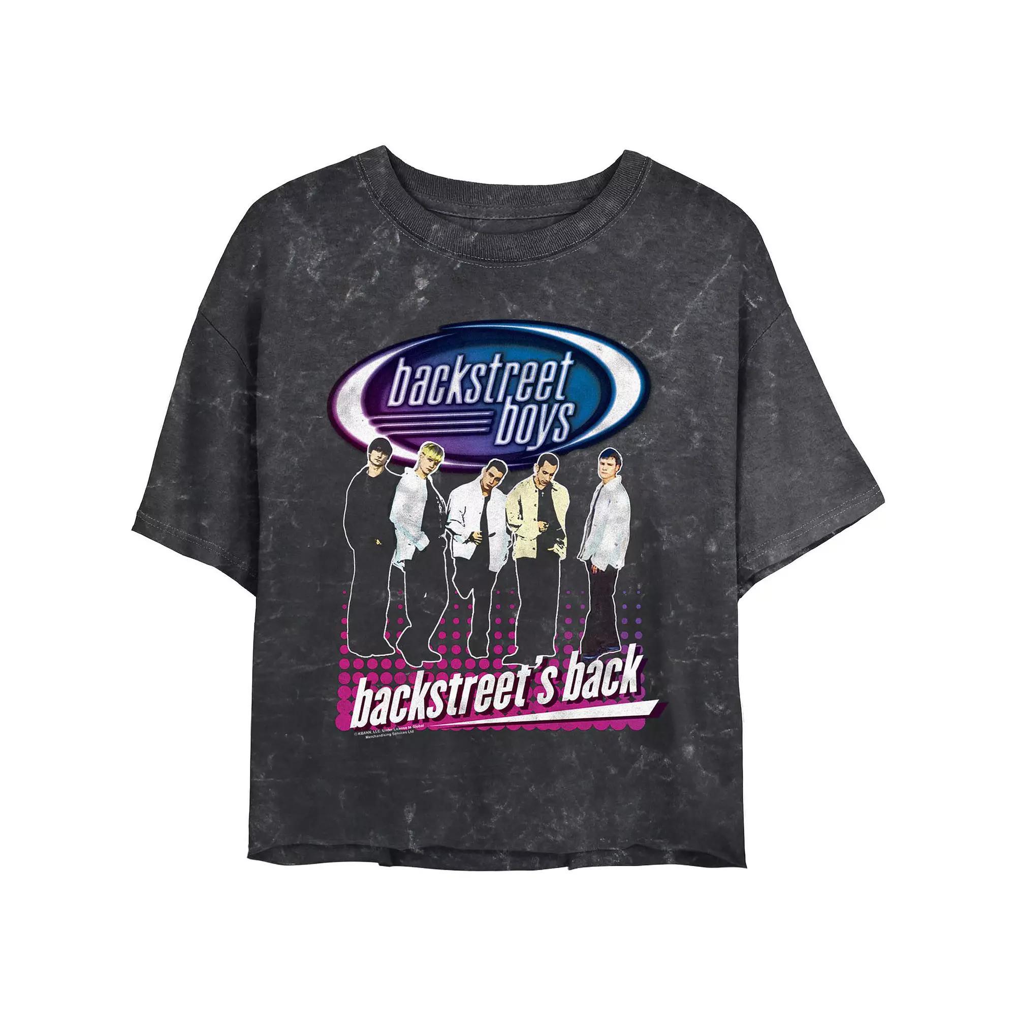 Juniors Backstreet Boys Backstreets Back Crop Top Mineral Wash Graphic Tee, Womens Product Image