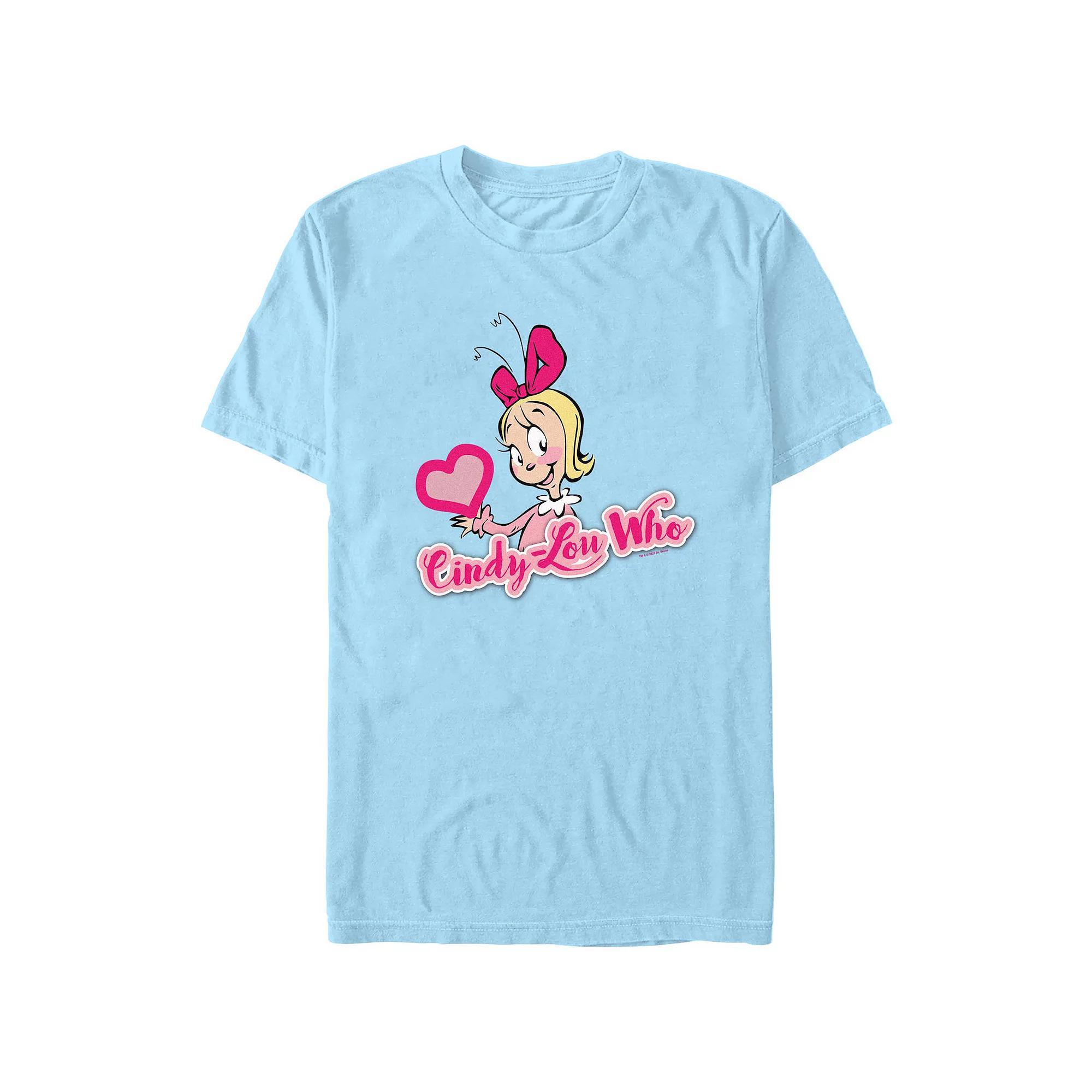 Big & Tall Dr. Seuss Grinch Cindy-Lou Who Poster Graphic Tee, Men's, Size: XXL, Light Blue Product Image