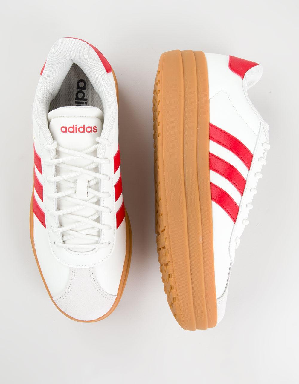 ADIDAS VL Court Bold Womens Platform Shoes - WHT/RED Product Image