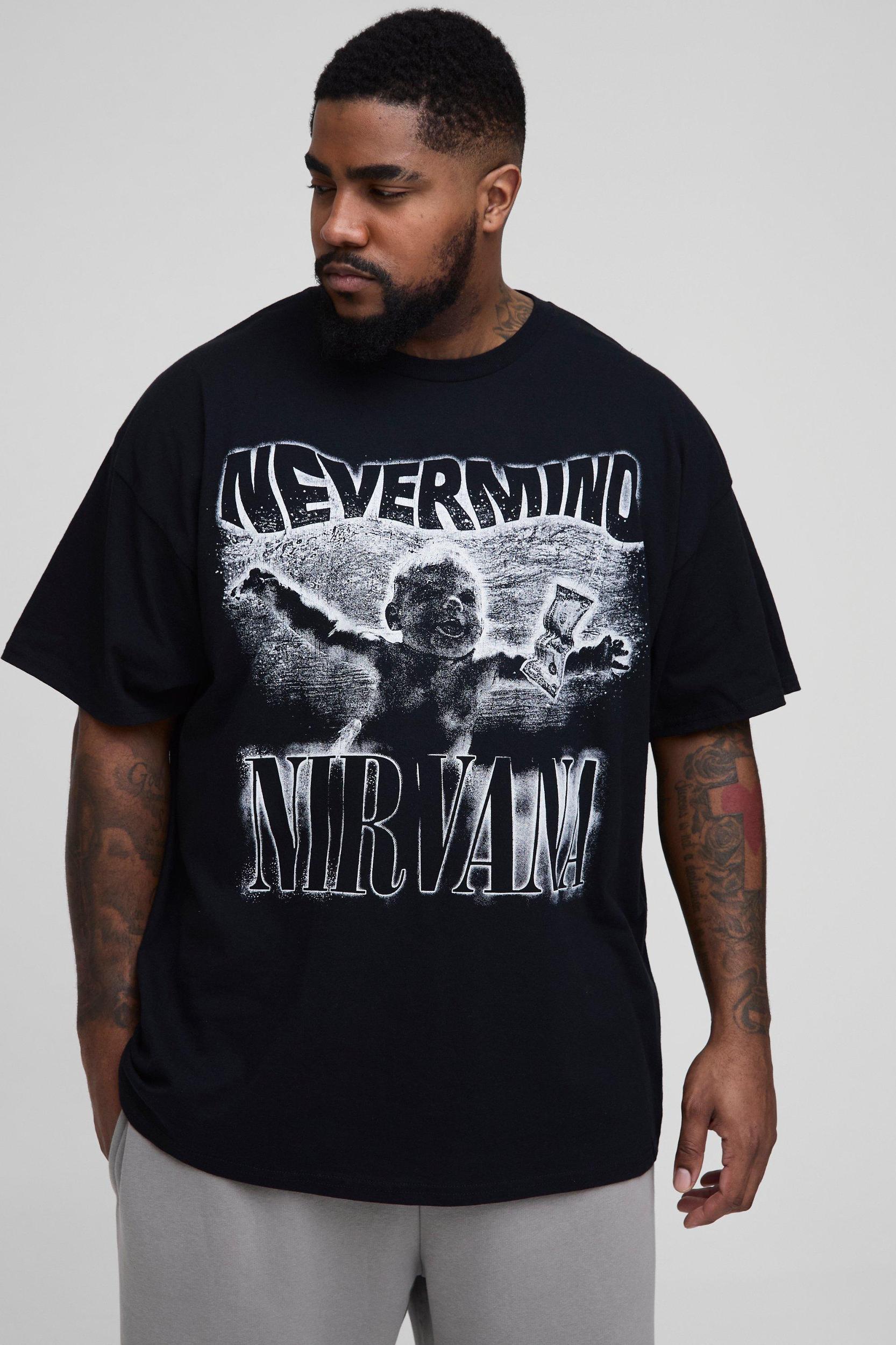 Plus Nirvana License Washed Print T-Shirt | boohooMAN USA Product Image