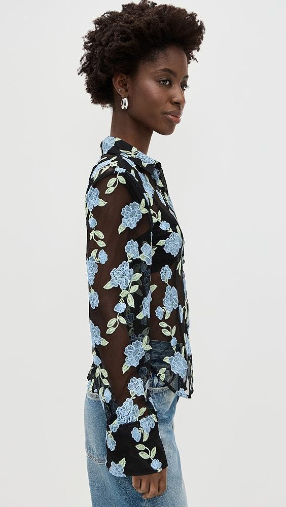ROTATE Mesh Fitted Shirt | Shopbop Product Image