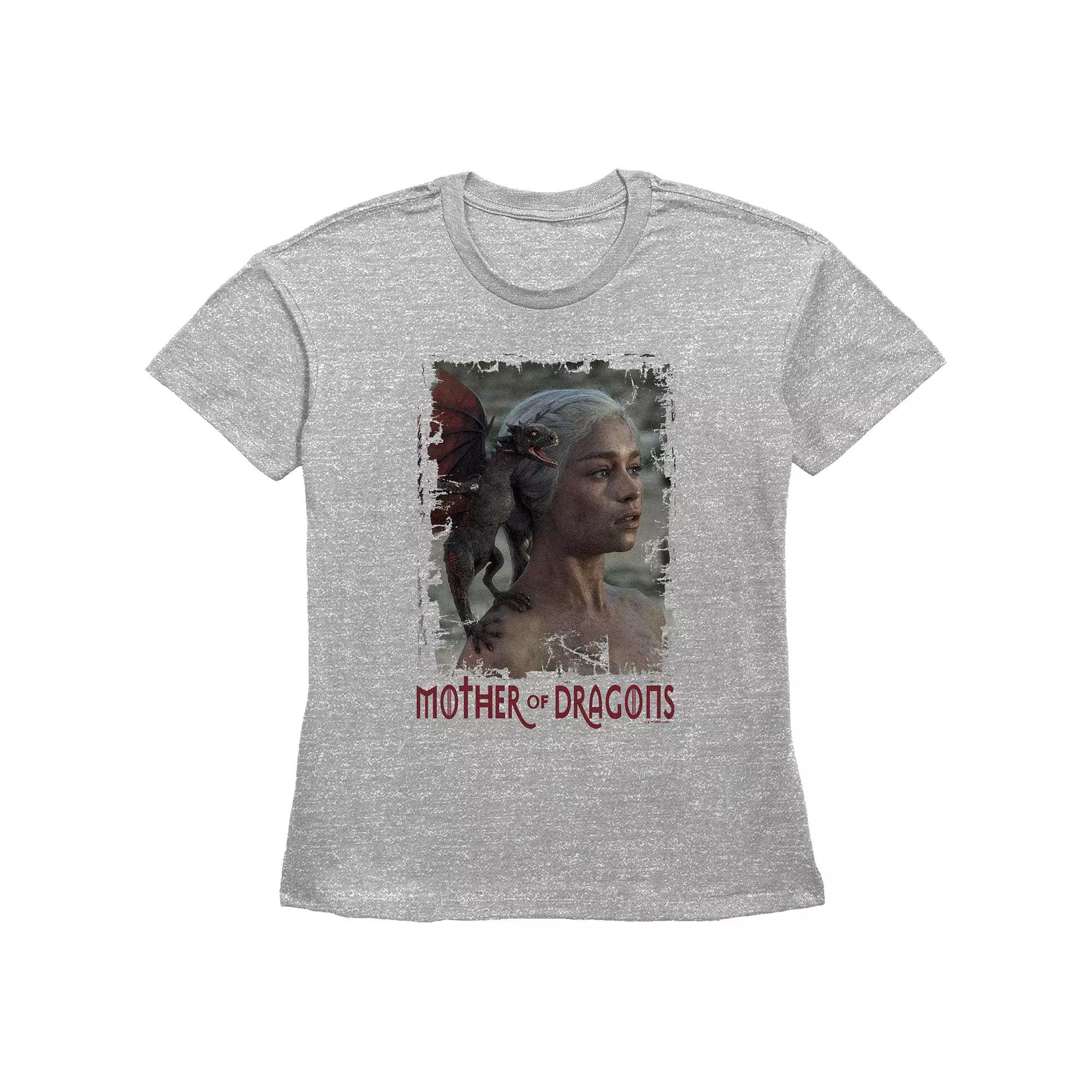 Women's Game Of Thrones Mother Of Dragons Basic Fit Graphic Tee, Size: Large, Grey Gray Product Image