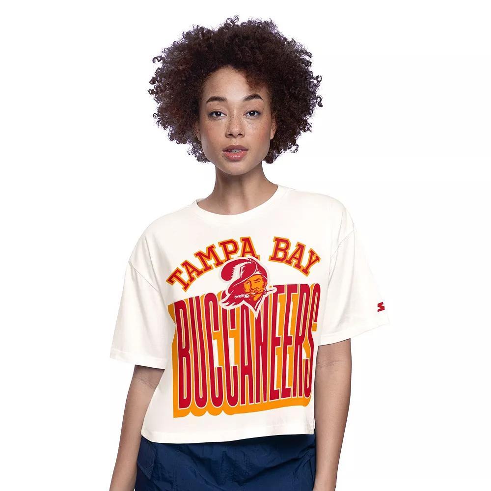Women's Starter  White Tampa Bay Buccaneers Throwback Play the Ball Boxy Cropped T-Shirt, Size: Medium Product Image