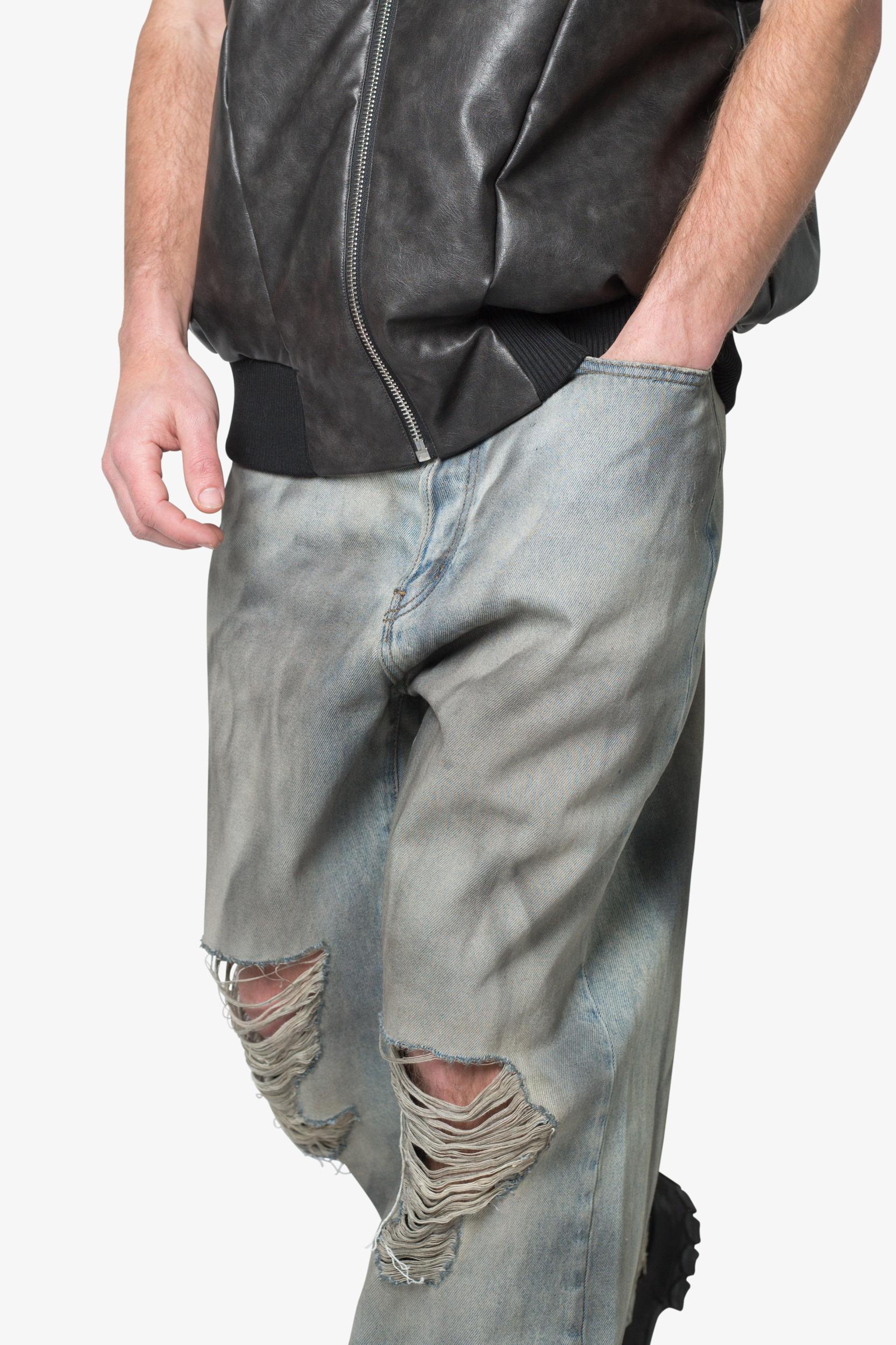 Ultra Baggy Destroyed Denim - Vintage Blue Product Image