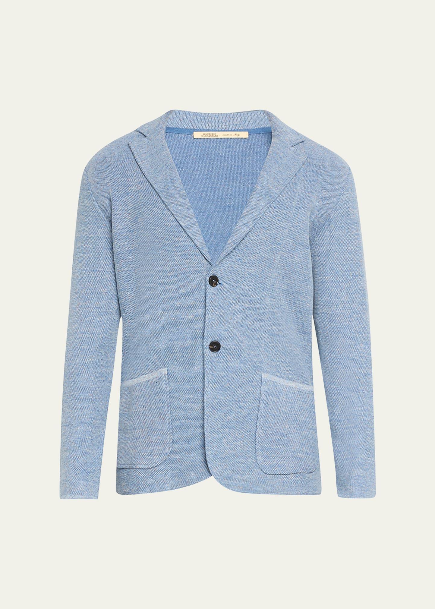Mens Melange Pique Stitch Sweater Jacket Product Image