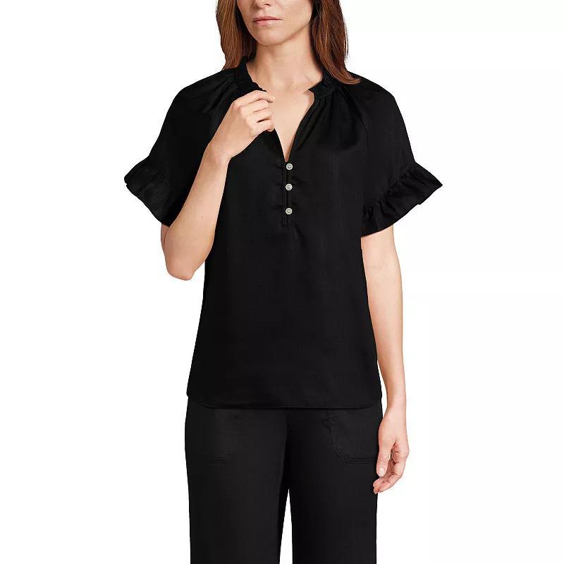 Women's Lands' End Tencel Ruffle Sleeve Blouse, Size: XS, Soft Blue Product Image