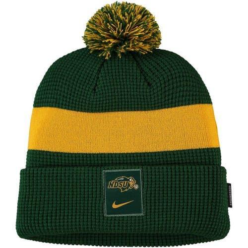 Men's Nike Green NDSU Bison Logo Sideline Cuffed Knit Hat with Pom, Nds Green Product Image