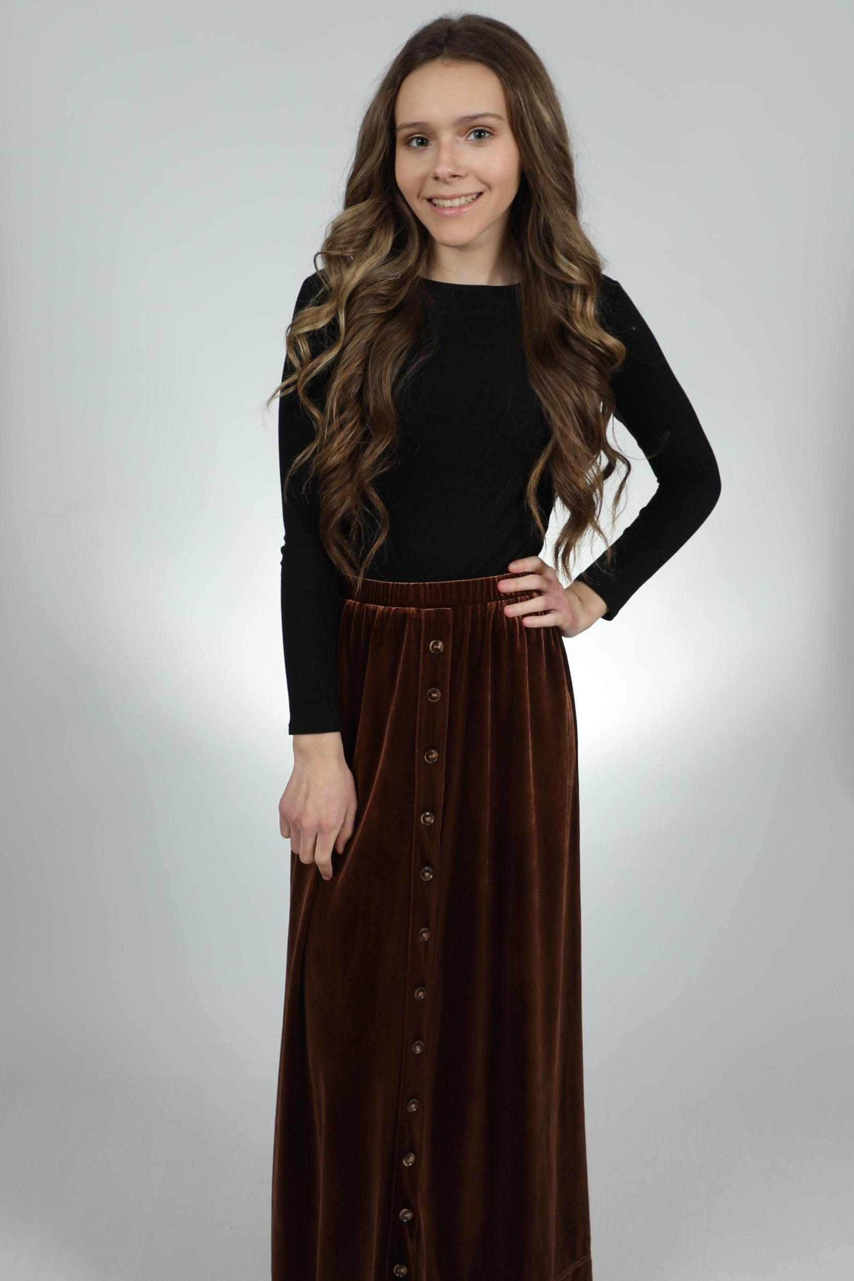 Lilac Designz Velvet Midi Skirt Product Image
