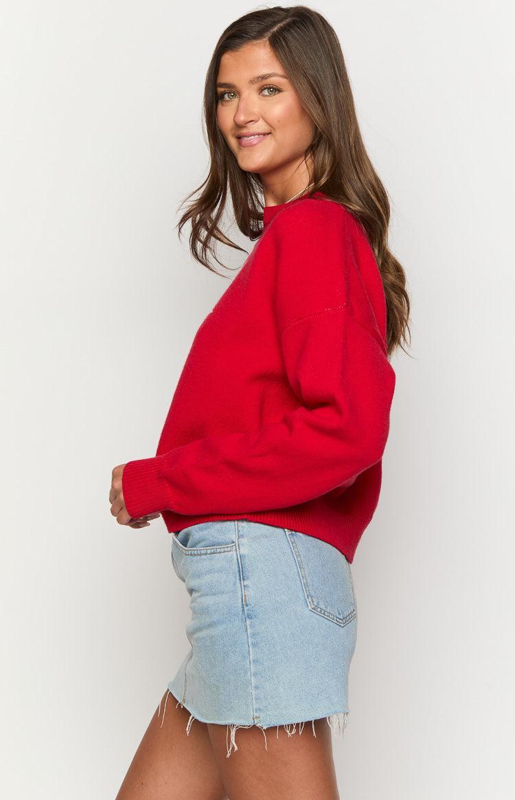 Zami Red Bow Sweater Product Image