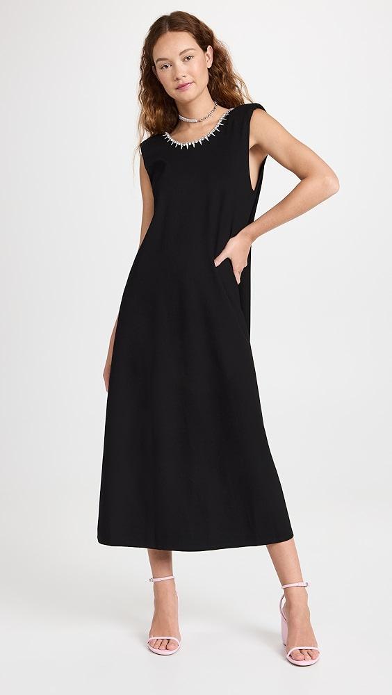 AREA Crystal Bow Back Midi Dress | Shopbop Product Image