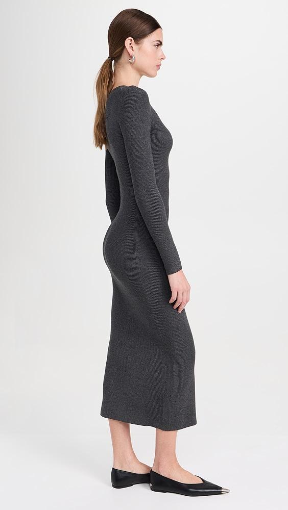 Enza Costa Silk Sweater Rib Crew Dress | Shopbop Product Image