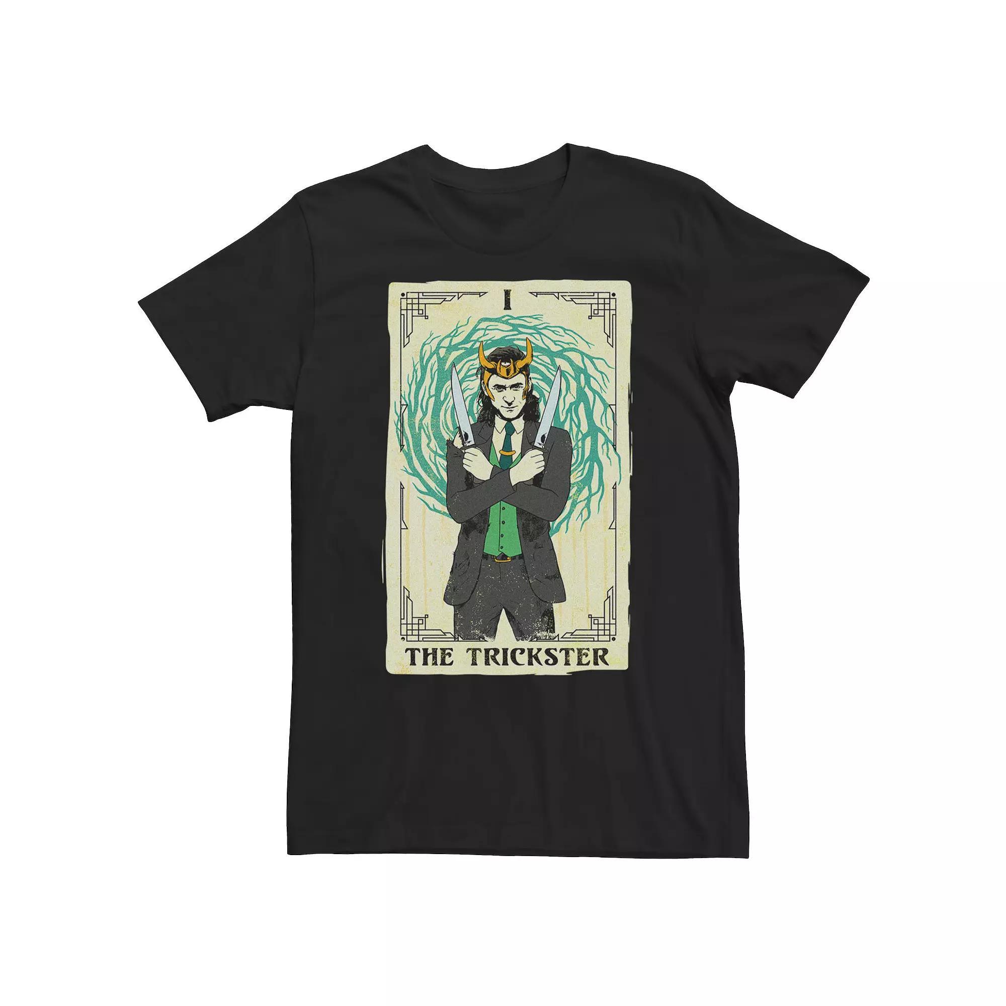 Big & Tall Marvel Loki Trickster Tarot Tee, Men's, Size: 3XL, Black Product Image