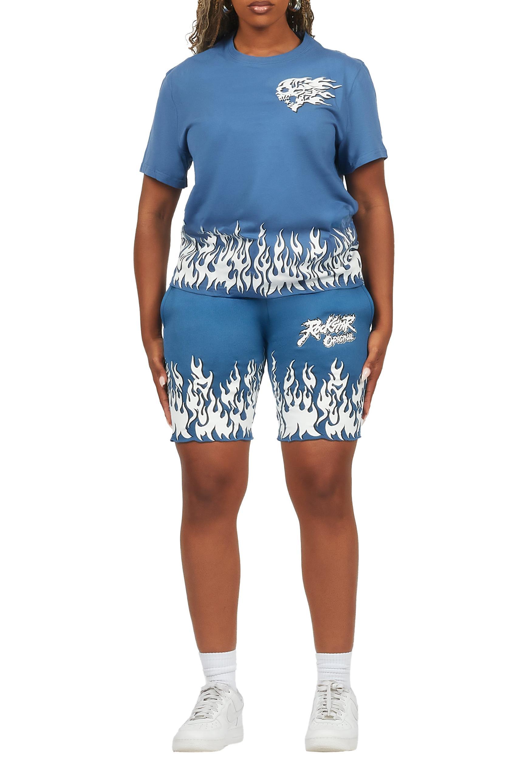Arais Navy T-Shirt Short Set Female Product Image