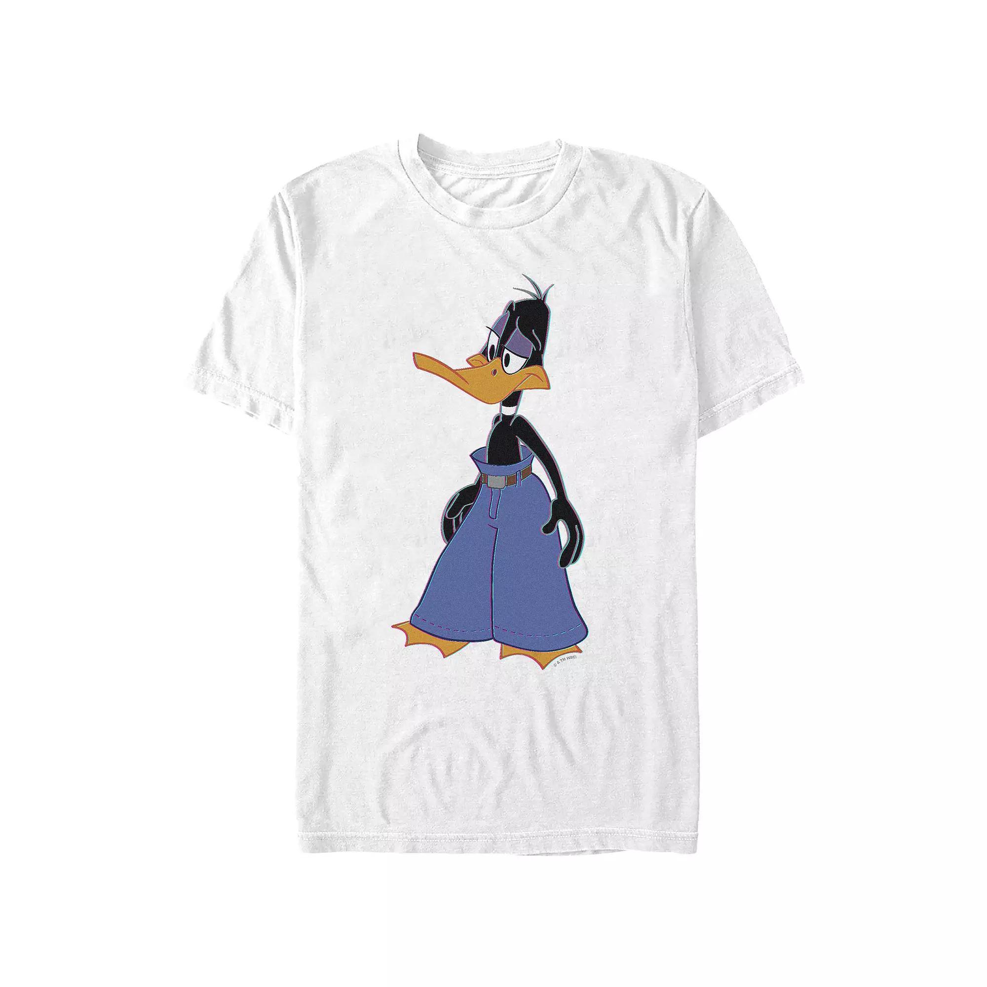 Men's Looney Tunes Daffy Duck Wearing Mall Pants Graphic Tee, Size: Small, White Product Image