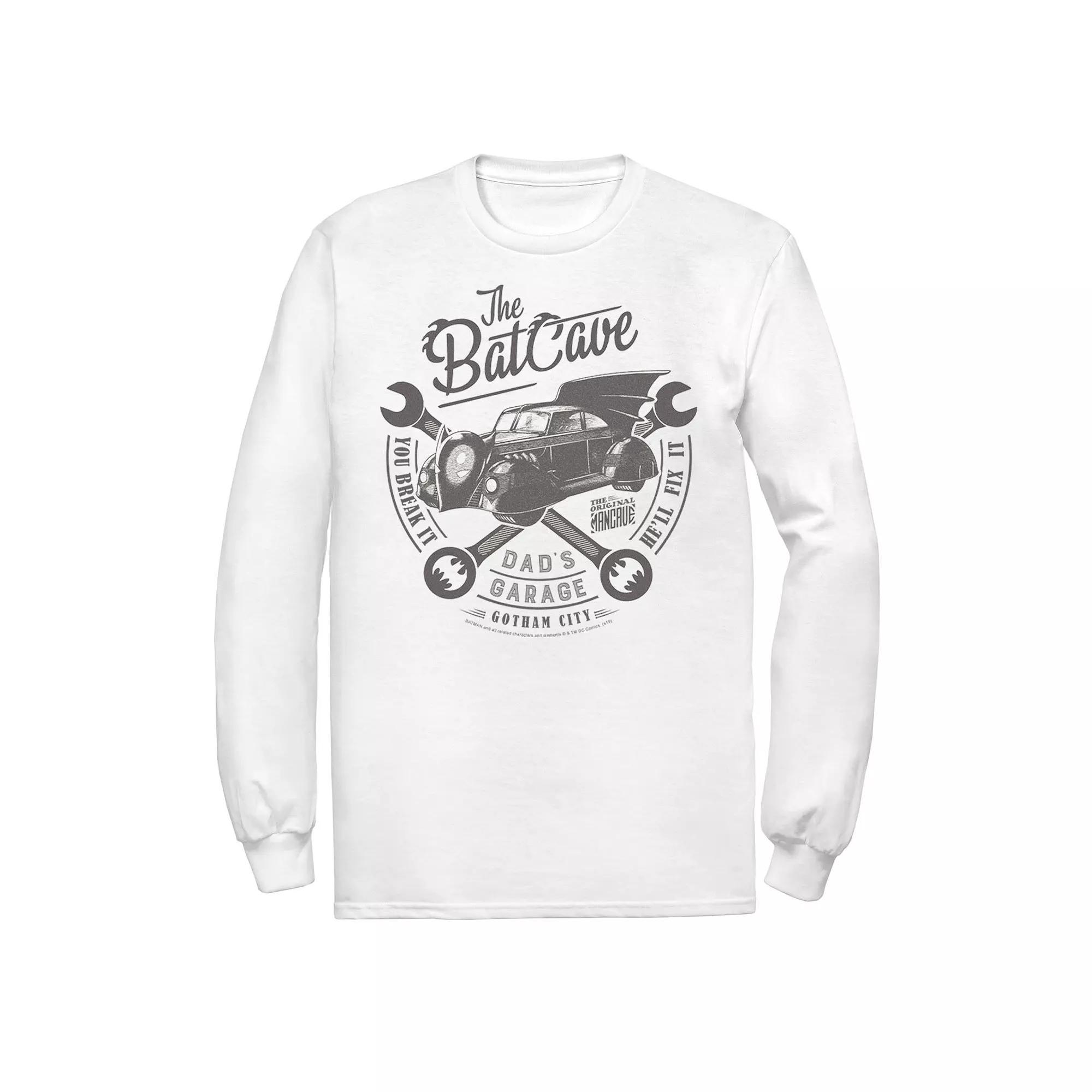Men's DC Comics The Bat Cave Circle Text Poster Tee, Size: XL, White Product Image