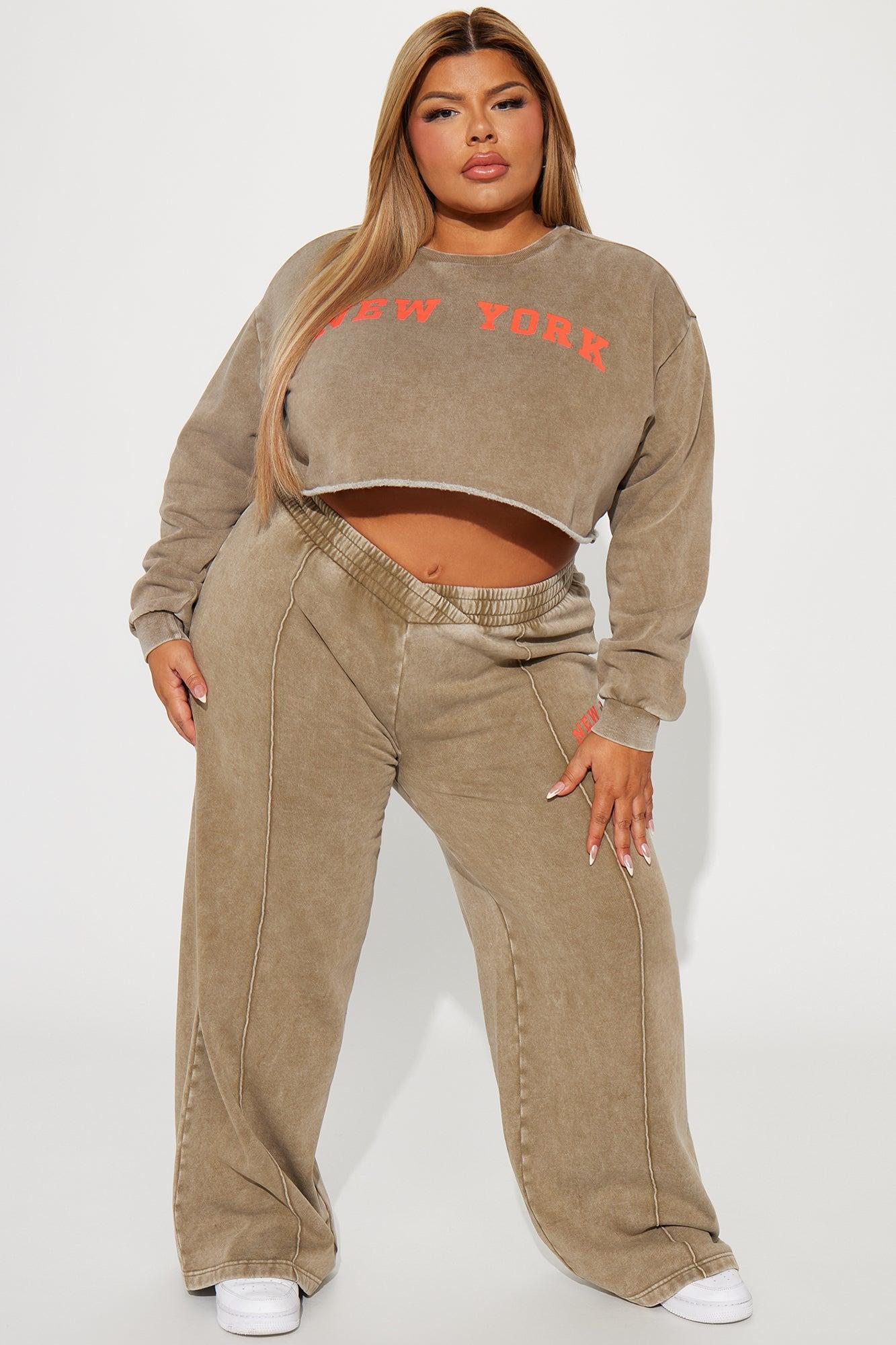 New York Washed Wide Leg Pant - Taupe/combo Product Image
