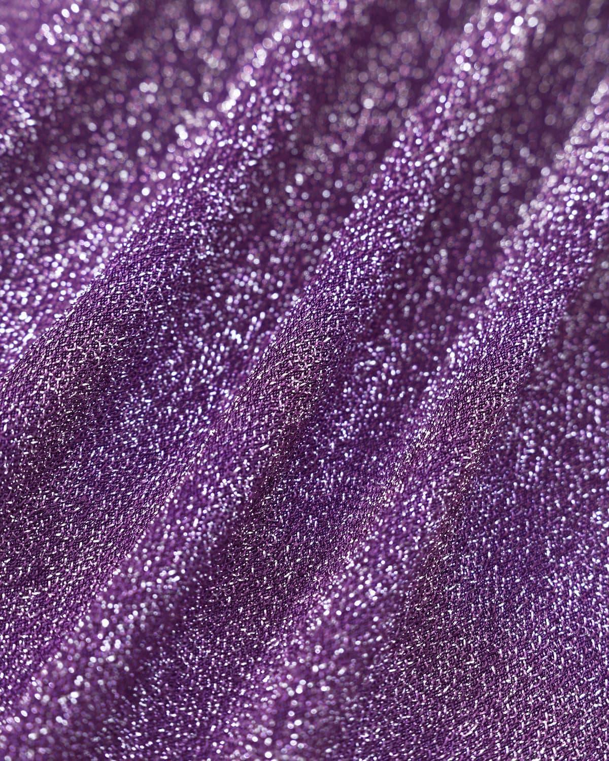 Purple Lurex One Shoulder Bikini Set Product Image