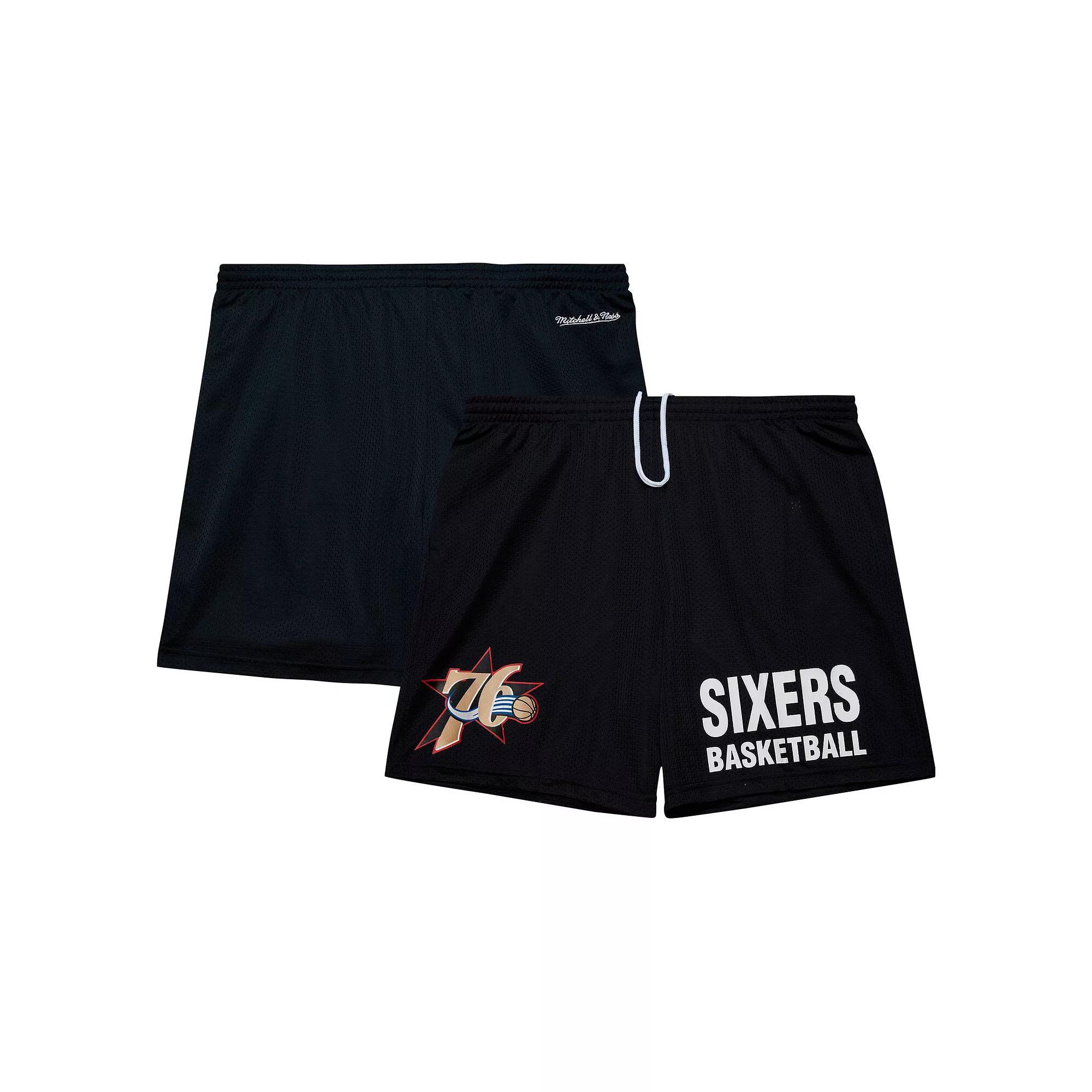 Men's Mitchell & Ness Black Philadelphia 76ers Hardwood Classics Gameday Mesh Shorts, Size: 2XL, 76r Black Product Image