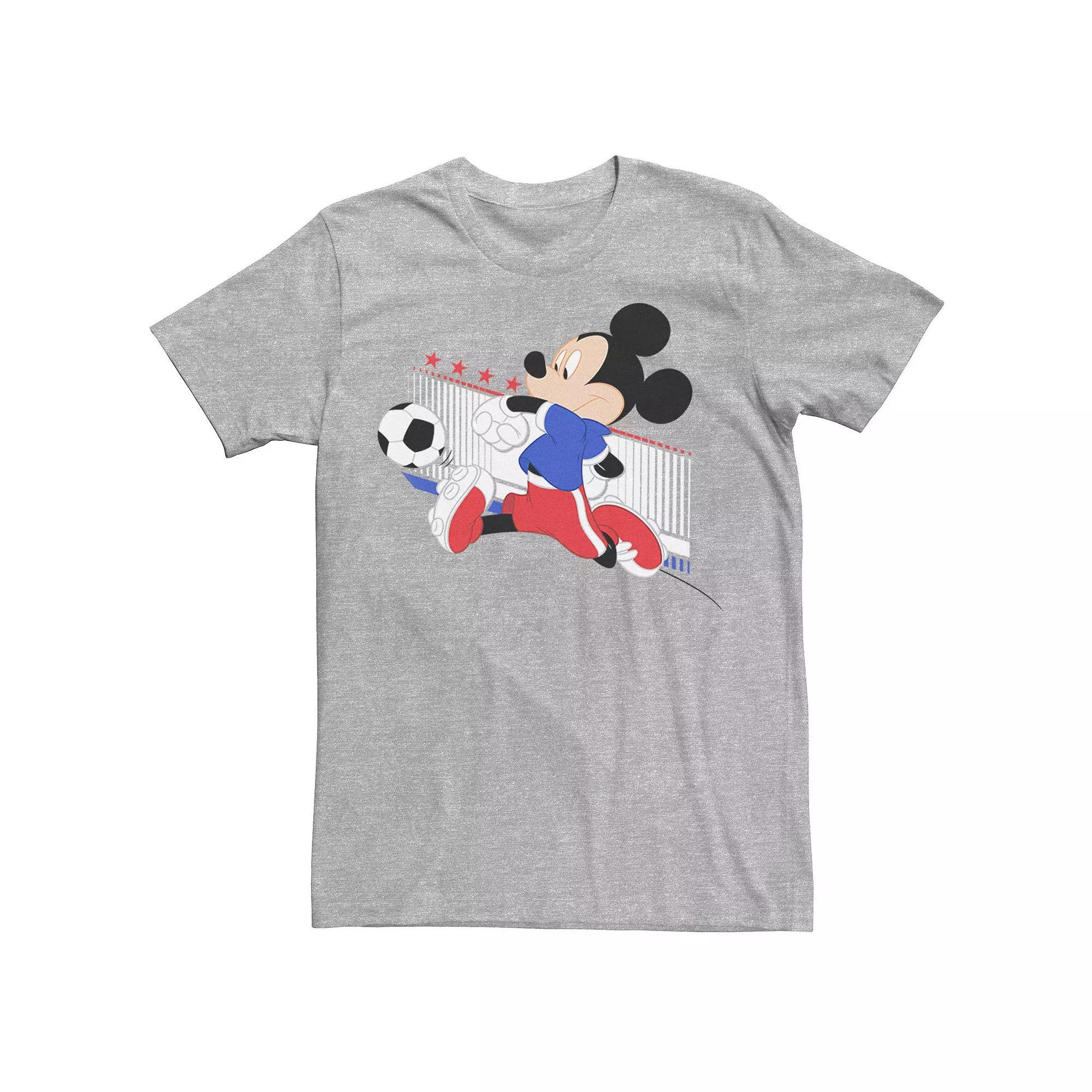 Disney's Mickey Mouse French Soccer Uniform Portrait Men's Tee, Size: XXL, Athletic Grey Product Image