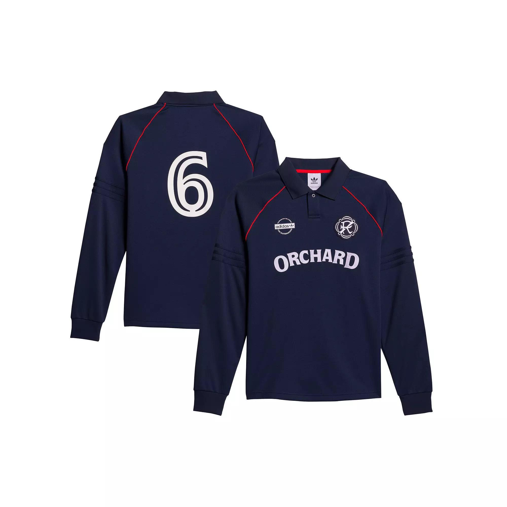 Men's adidas Navy Orchard x New England Revolution Skateboarding Long Sleeve Jersey, Size: 2XL, Ner Blue Product Image