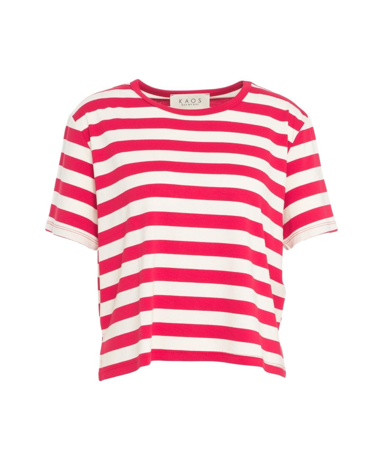 Striped cropped t-shirt Product Image