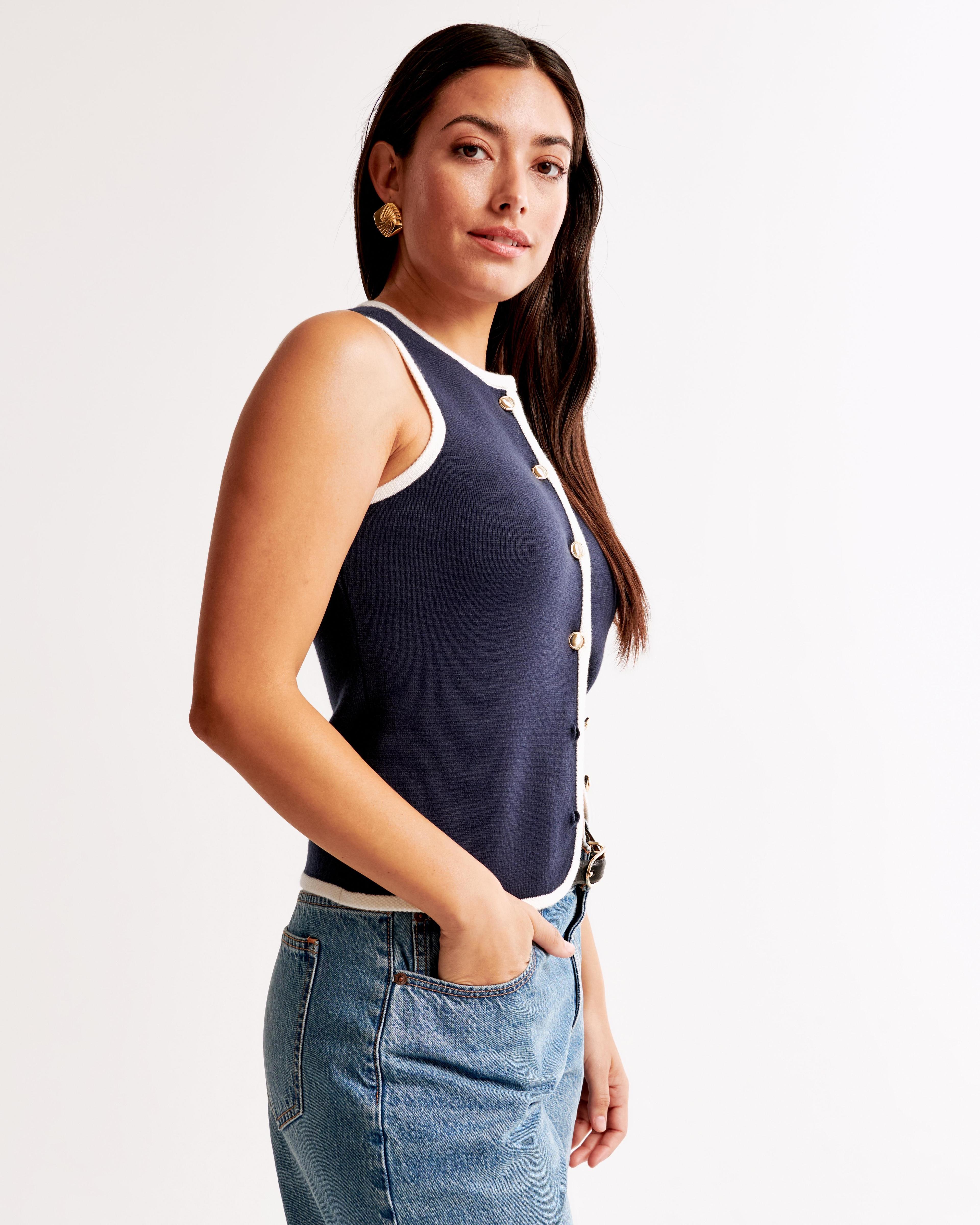 The A&F Mara Crew Sweater Vest Product Image