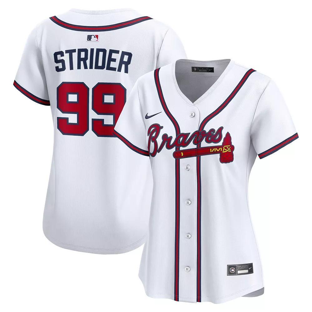 Women's Nike Spencer Strider White Atlanta Braves Home Limited Player Jersey, Size: Small Product Image