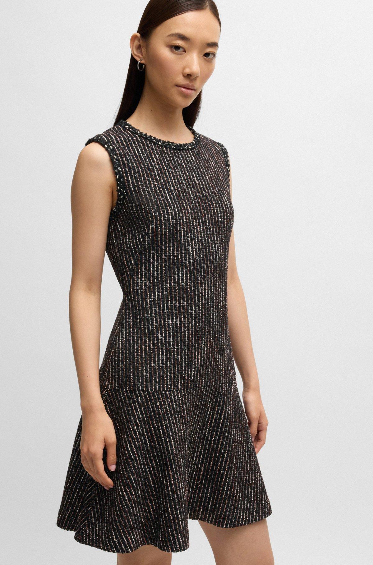 Tape-trim dress in jersey bouclé Product Image