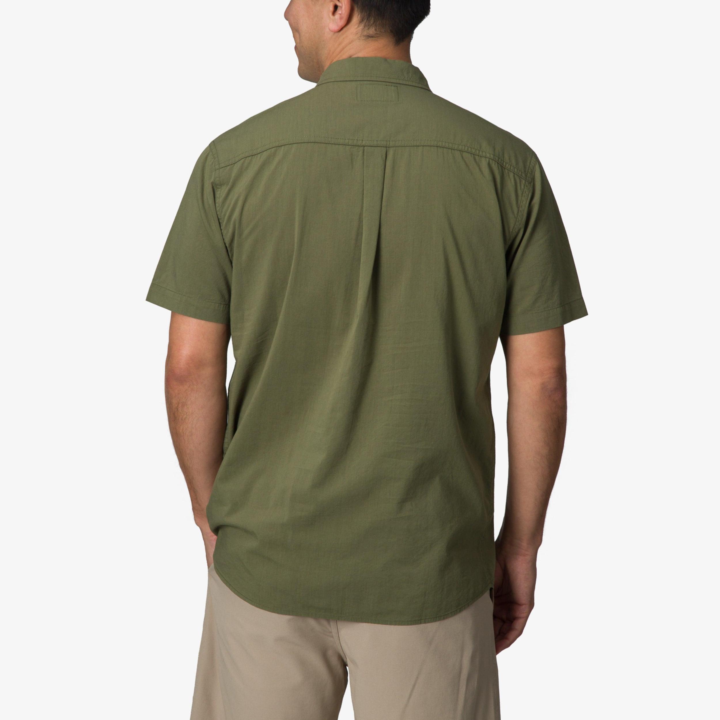 Mens REEF Short Sleeve Button-Down Shirt Light Green Product Image