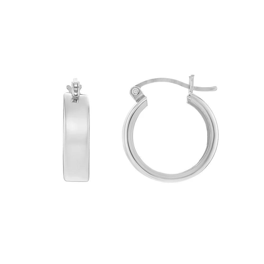 PRIMROSE Sterling Silver Polished Hoop Earrings, Women's, Size: 15 mm, Gold Tone Product Image