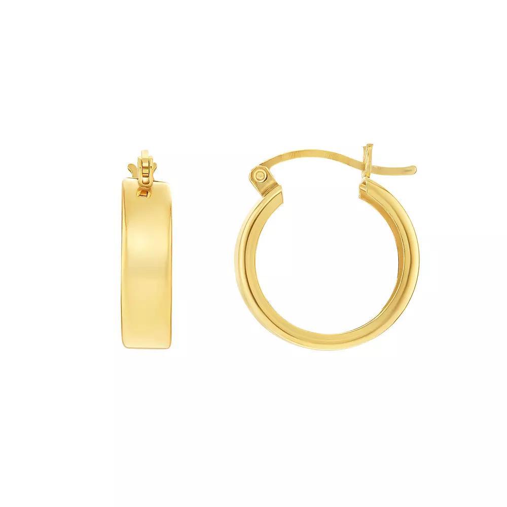 PRIMROSE Sterling Silver Polished Hoop Earrings, Women's, Size: 15 mm, Gold Tone Product Image