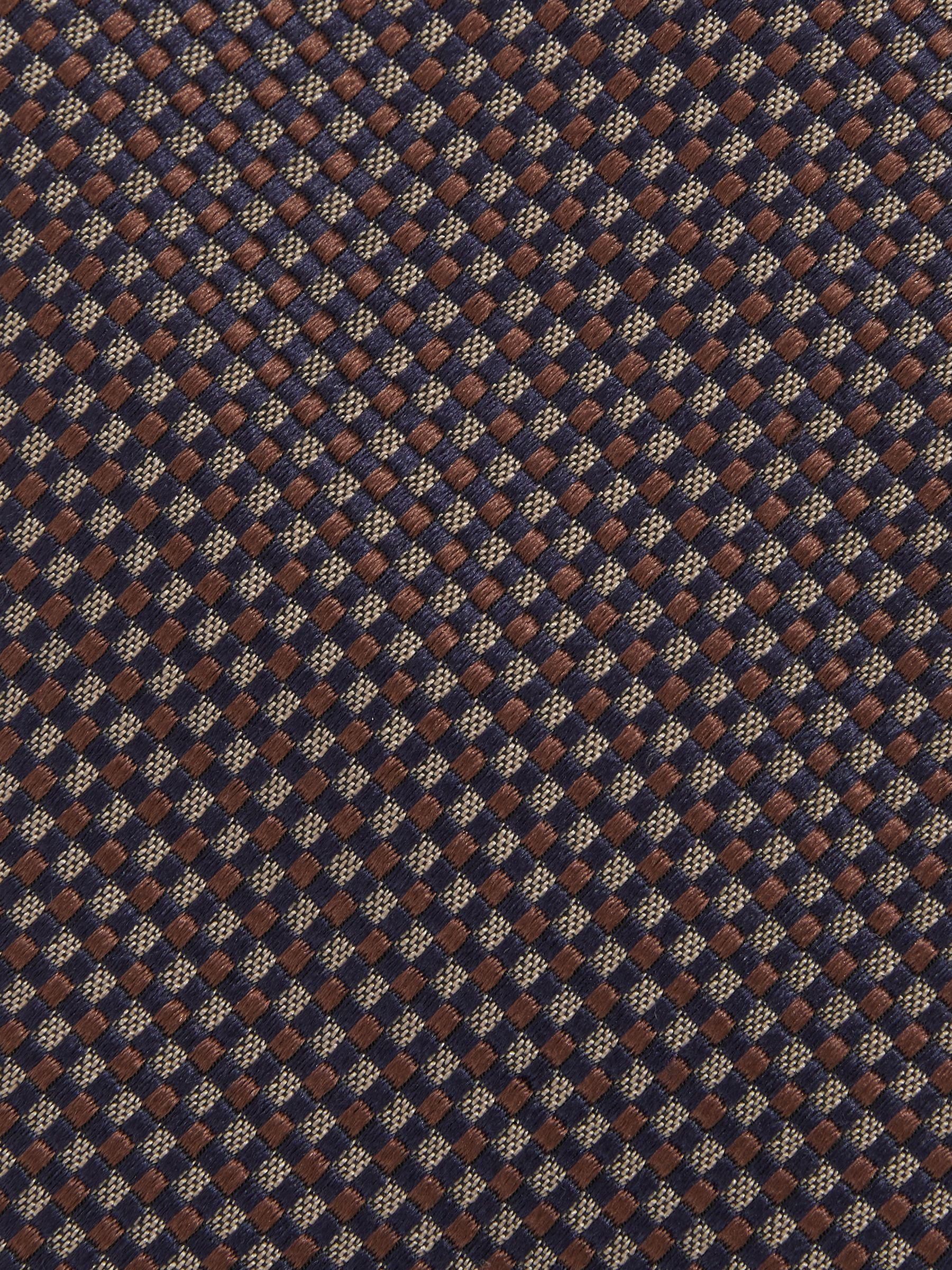 Silk Blend Textured Weave Tie in Dark Brown Product Image