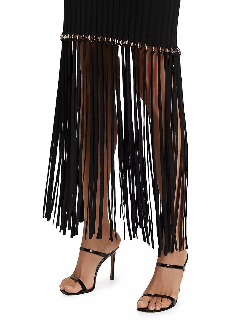 Sharron Fringed Knit Maxi Dress Product Image