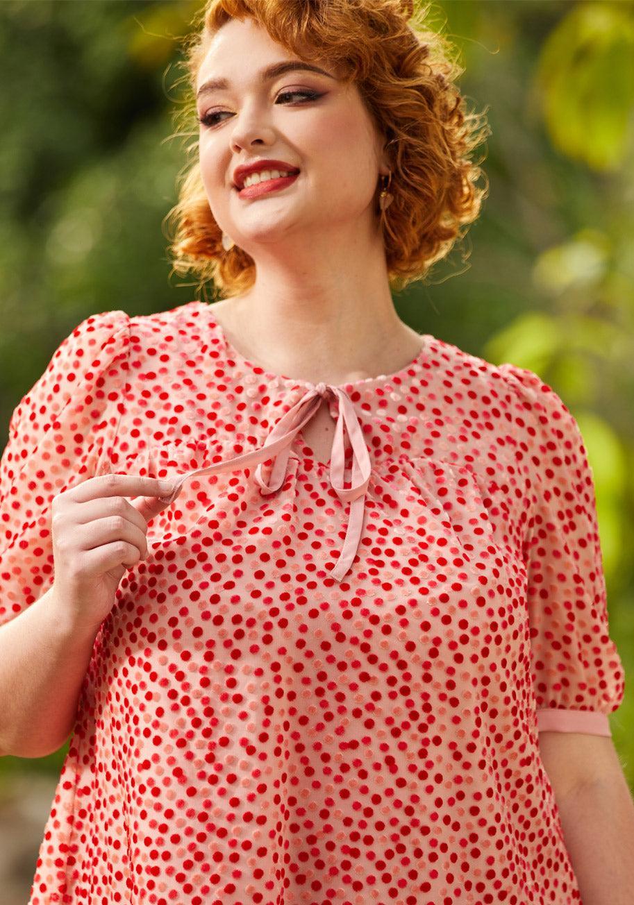 Confetti Confection Tie-Neck Blouse Product Image