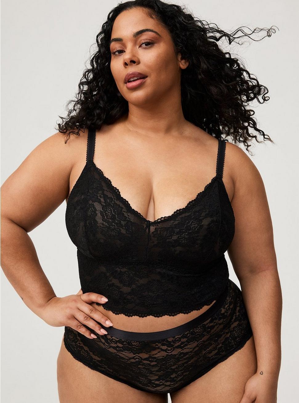 Unlined Lace Crop Bralette Product Image