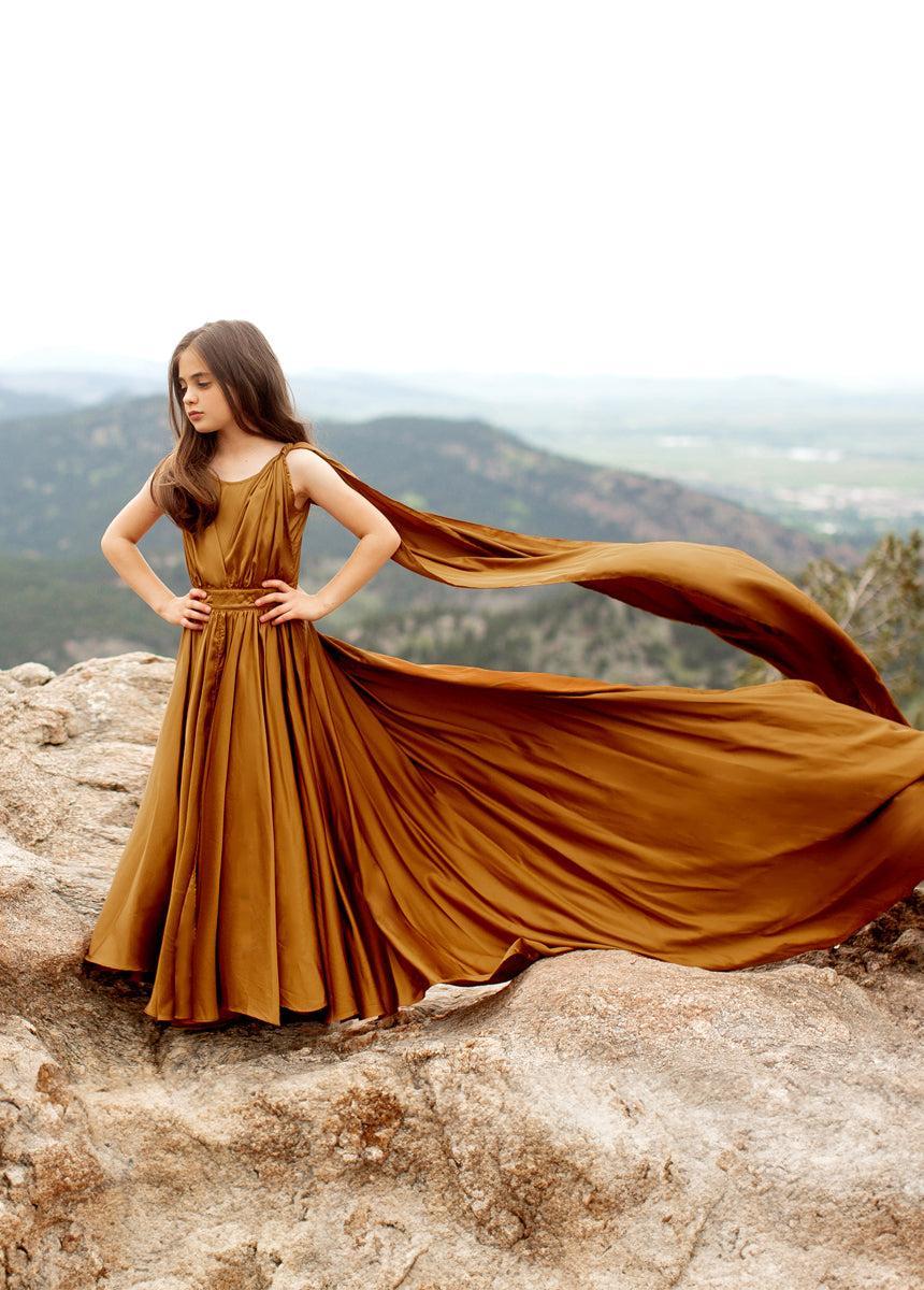 Junie Impact Dress in Dark Honey Girls Product Image