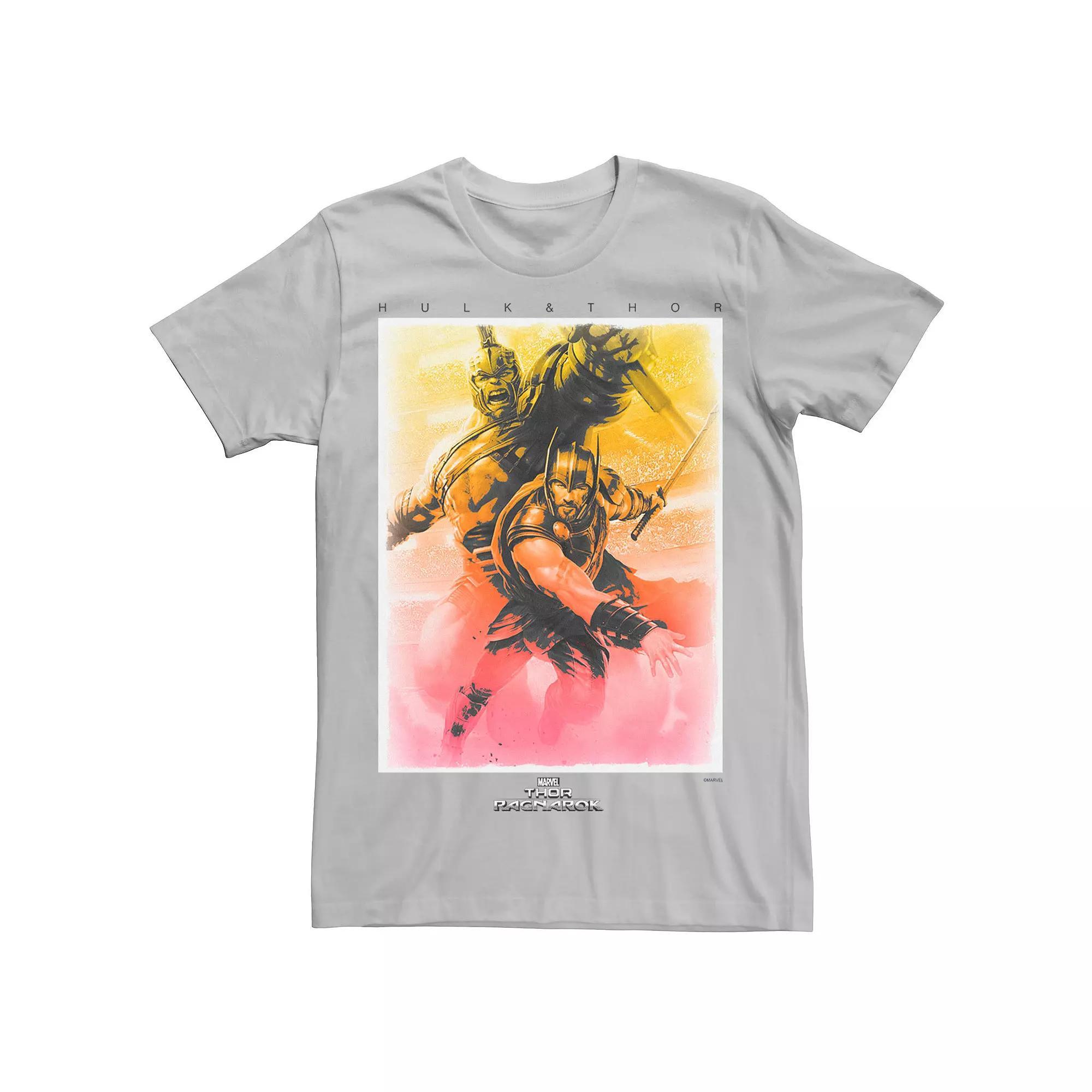 Men's Marvel Thor Ragnarok Tropical Gradient Hulk Poster Tee, Size: XL, Silver Product Image