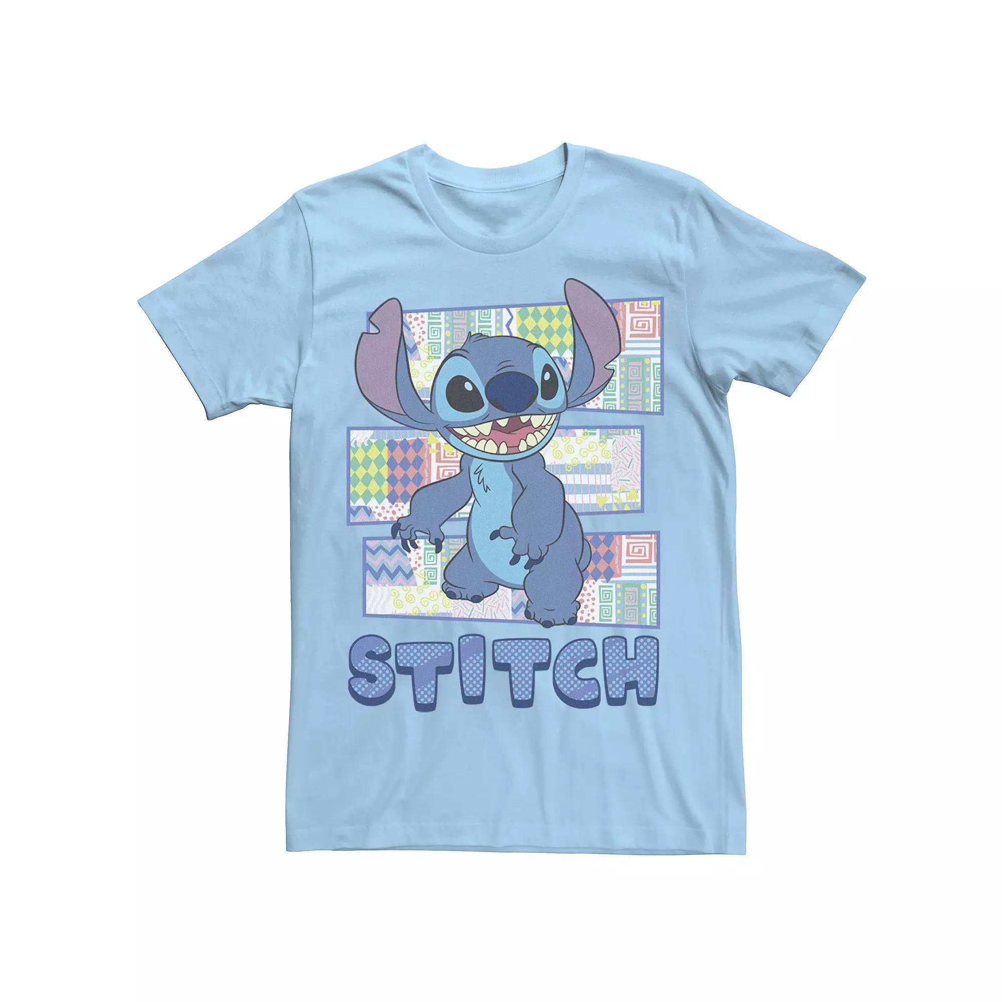 Disney's Lilo & Stitch Men's Design Panels Portrait Tee, Size: Large, Light Blue Product Image