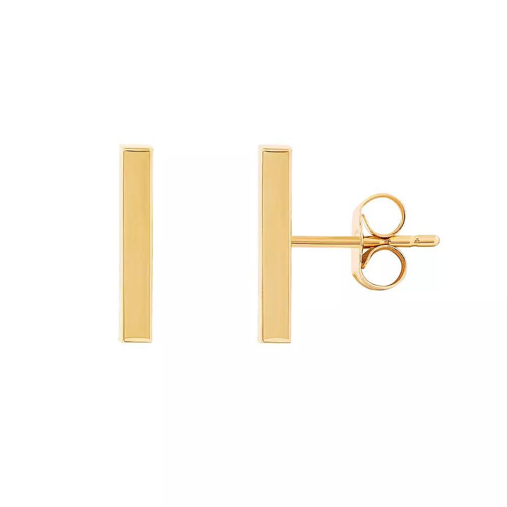 Everlasting Gold 10k Gold Square Stick Stud Earrings, Womens Product Image