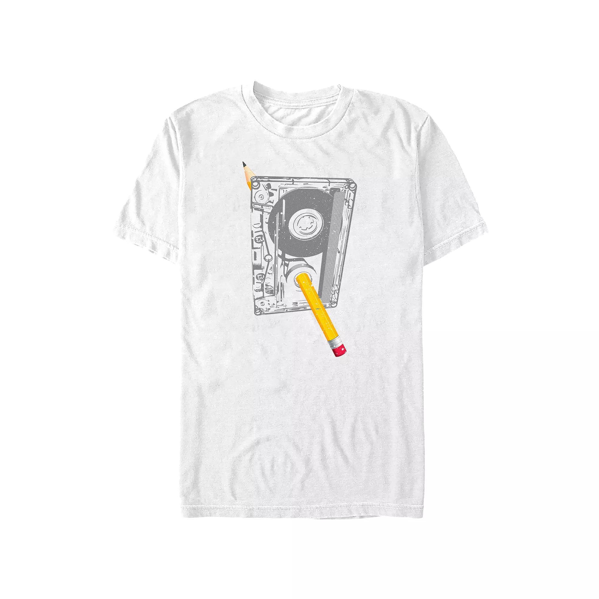 Big & Tall Rewinding Cassette Tape Graphic Tee, Men's, Size: 3XL, White Product Image