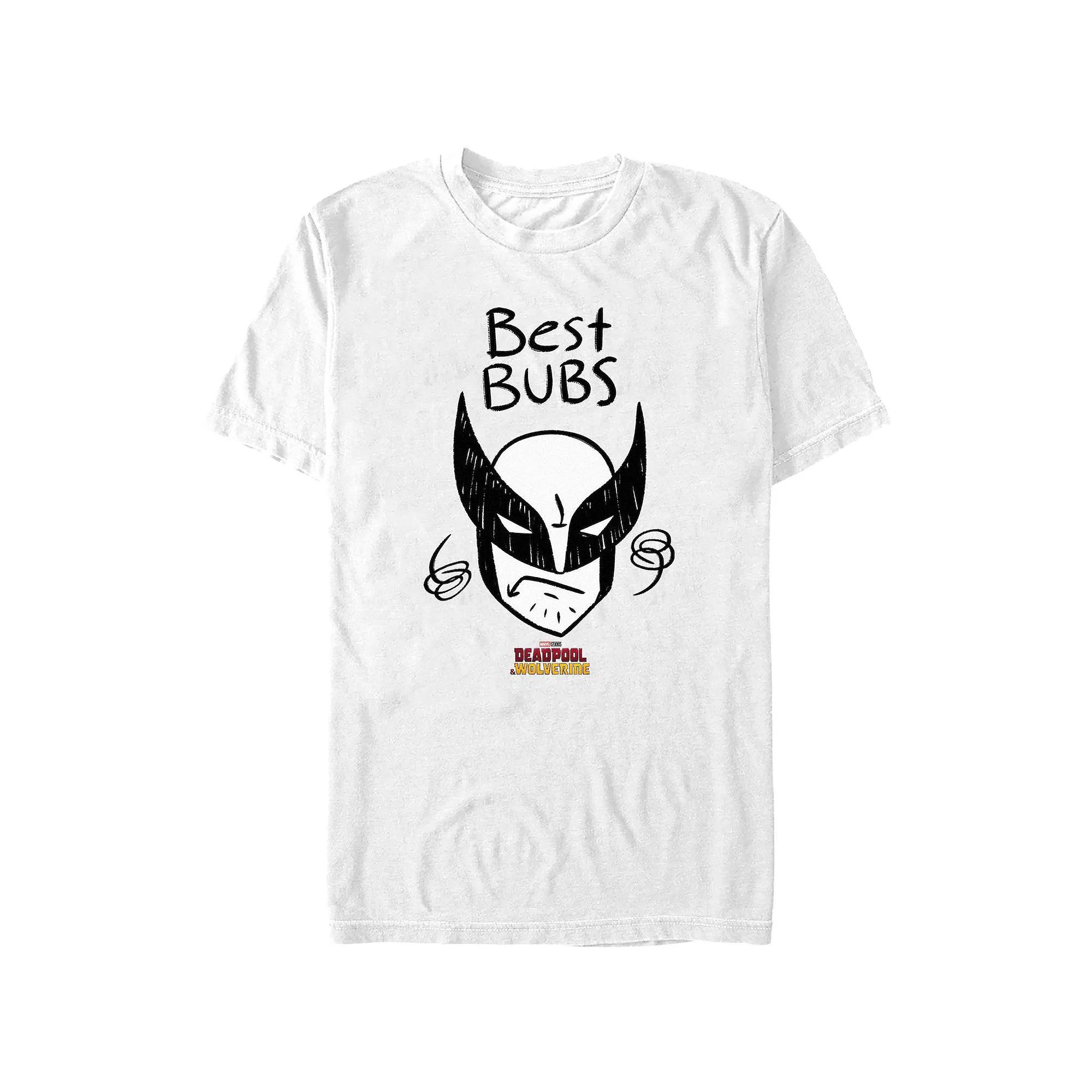 Men's Marvel Deadpool And Wolverine Best Bubs Cartoon Graphic Tee, Size: Medium, White Product Image
