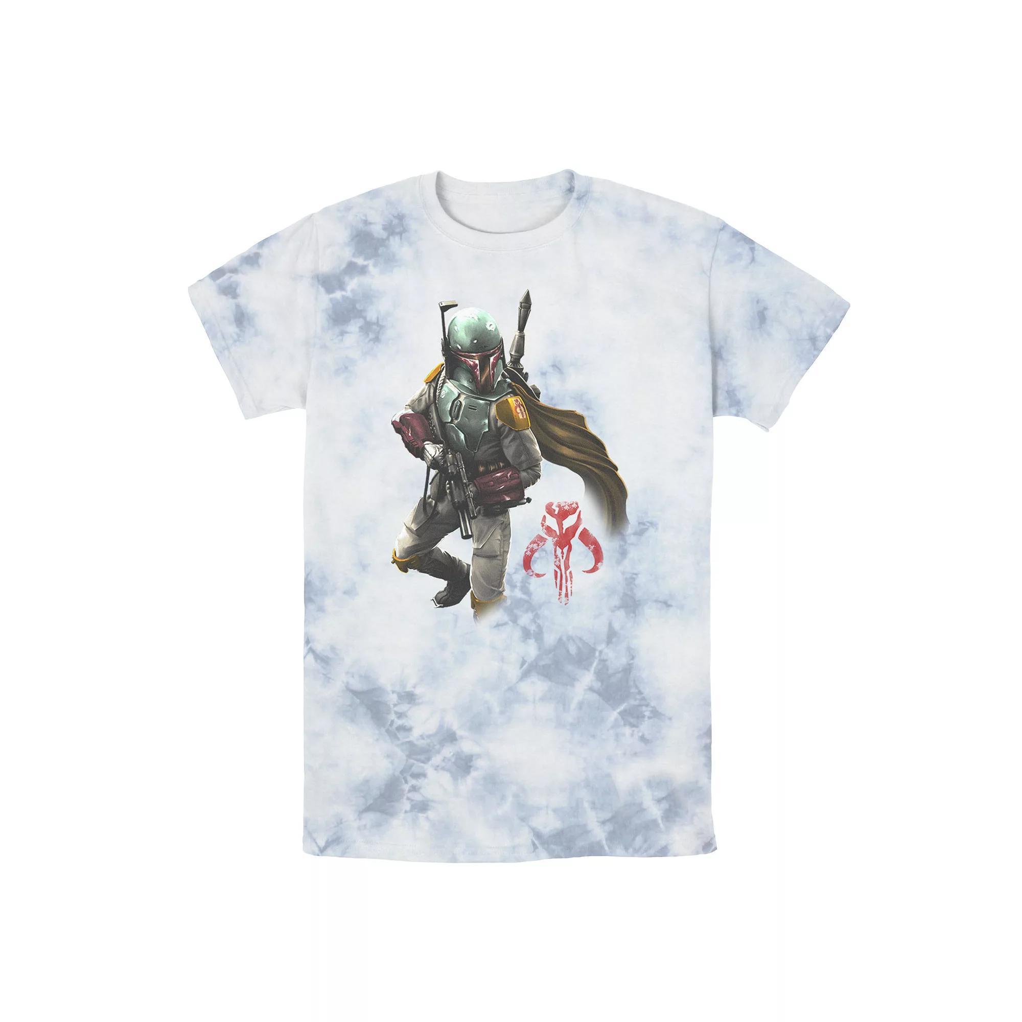Men's Star Wars Boba Fett Grunge Profile Tee, Boy's, Size: Large, Black Grey Product Image