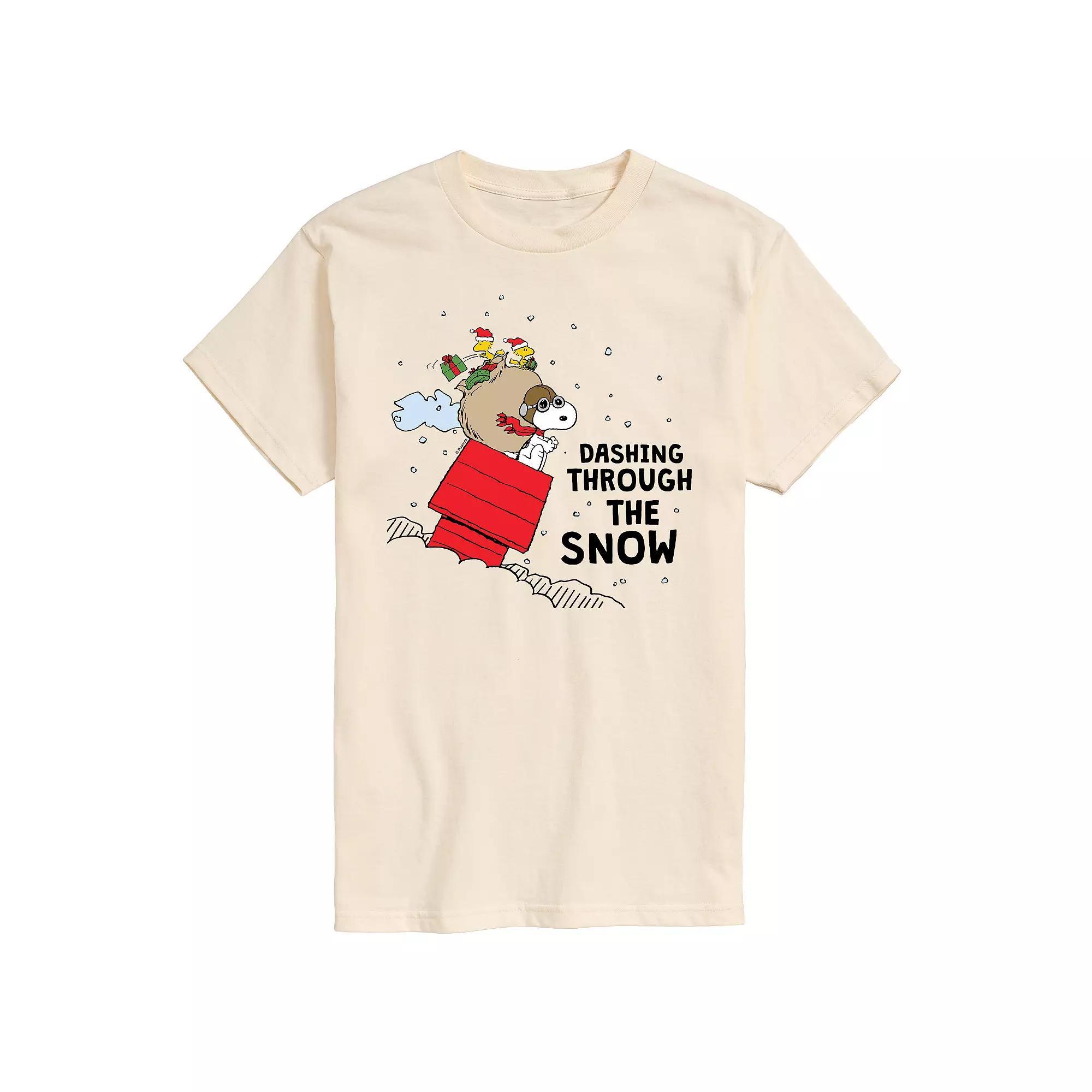 Mens Peanuts Dashing Through Snow Tee Product Image