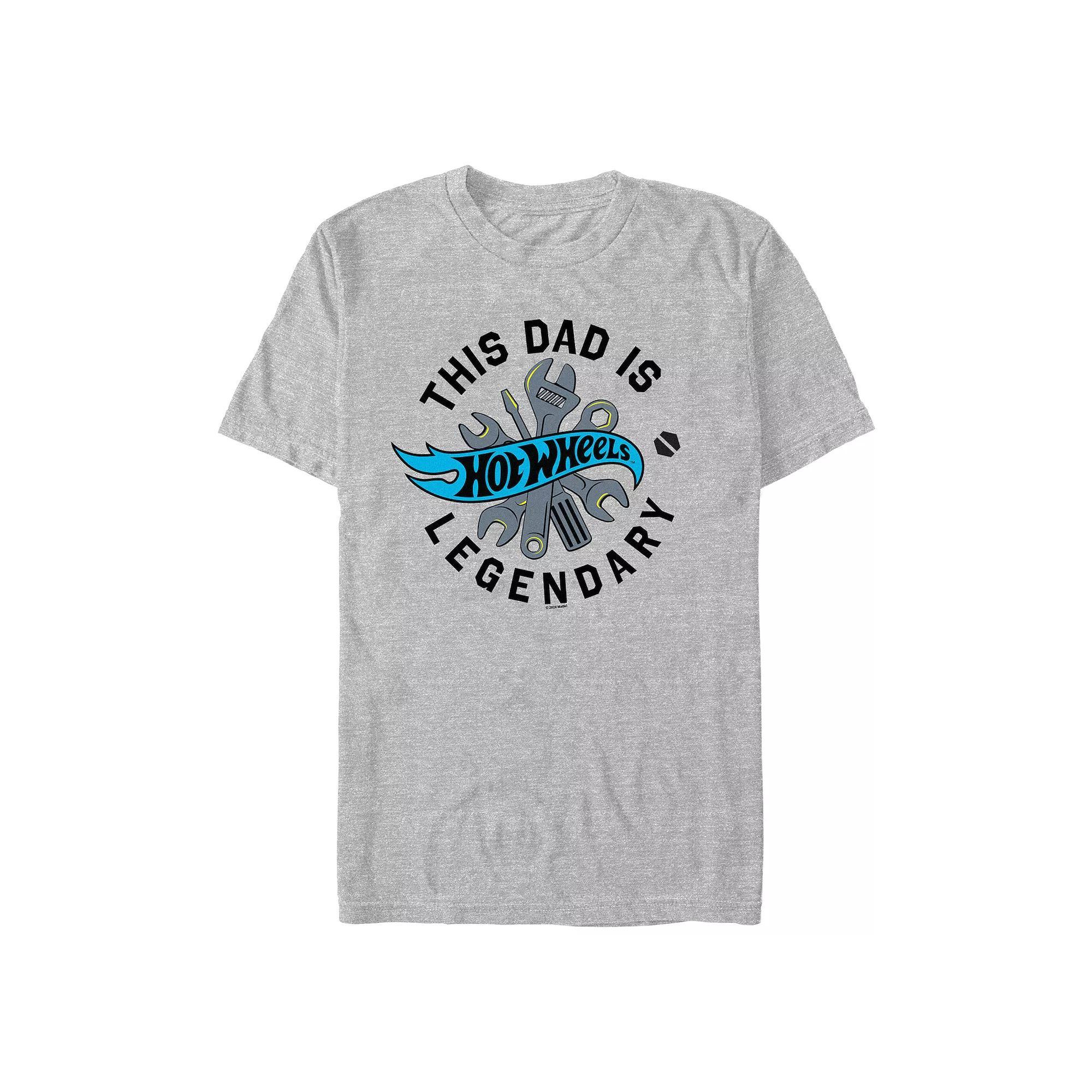 Men's Hot Wheels This Dad Is Legendary Graphic Tee, Size: Medium, Athletic Grey Product Image