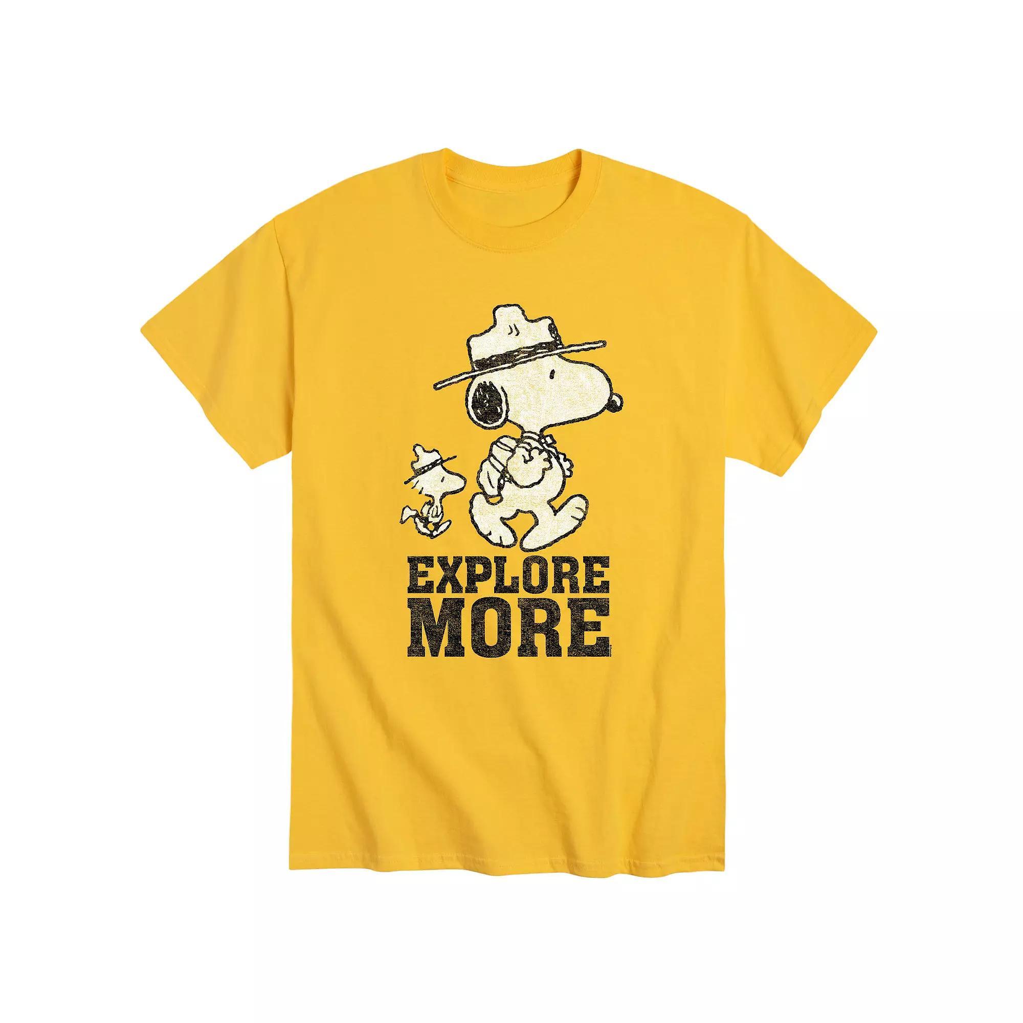 Men's Peanuts Snoopy Explore More Tee, Size: Large, Yellow Product Image