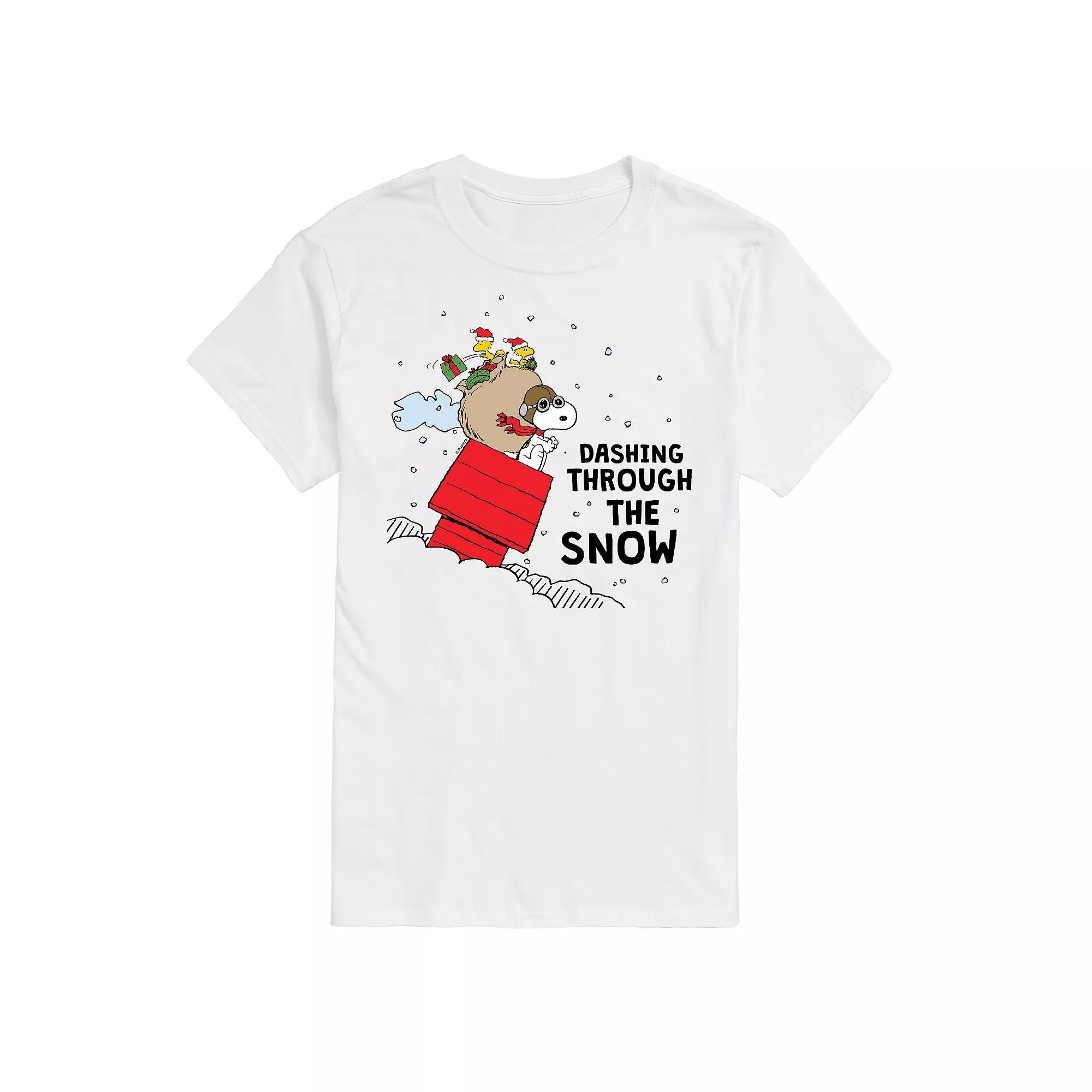 Mens Peanuts Dashing Through Snow Tee Product Image